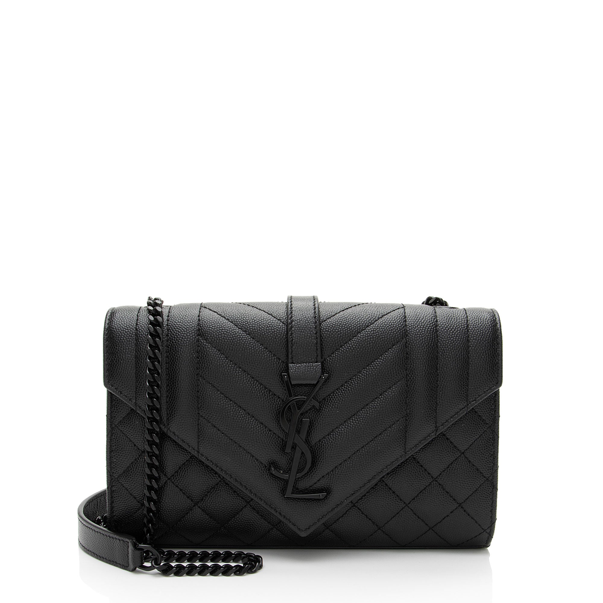 Saint Laurent Mixed Matelasse Grain de Poudre Monogram Small Shoulder Bag