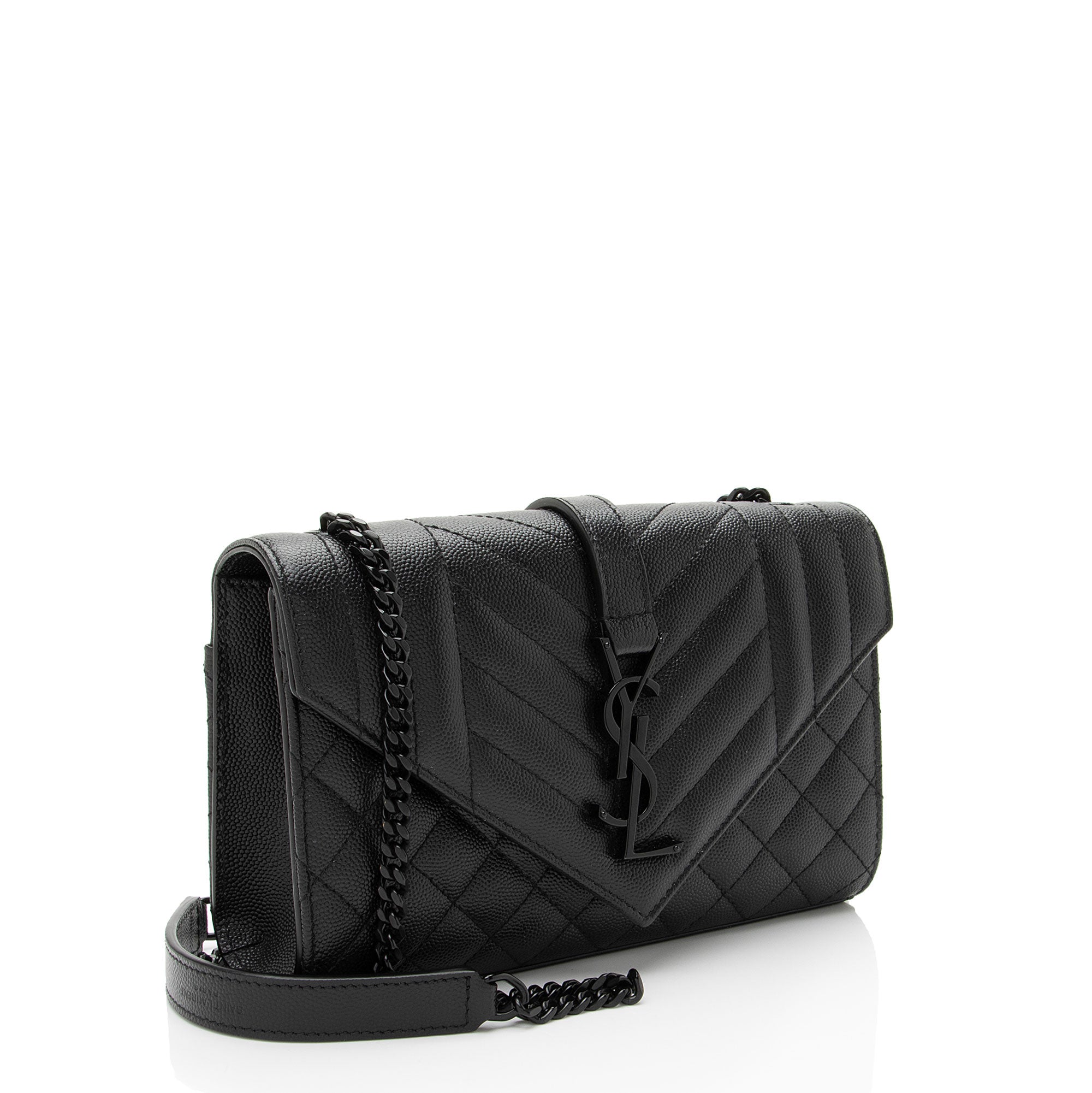 Saint Laurent Mixed Matelasse Grain de Poudre Monogram Small Shoulder Bag