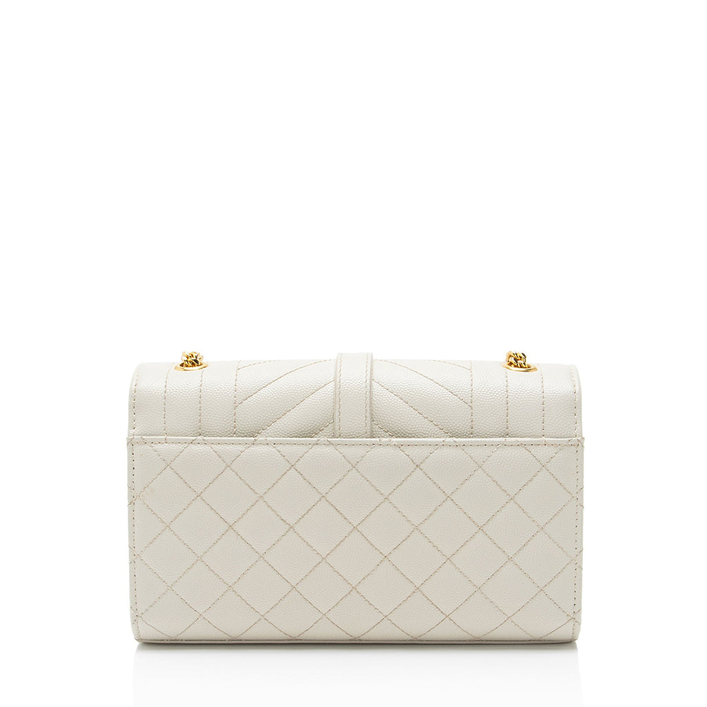 Saint Laurent Mixed Matelasse Grain de Poudre Monogram Small Shoulder Bag