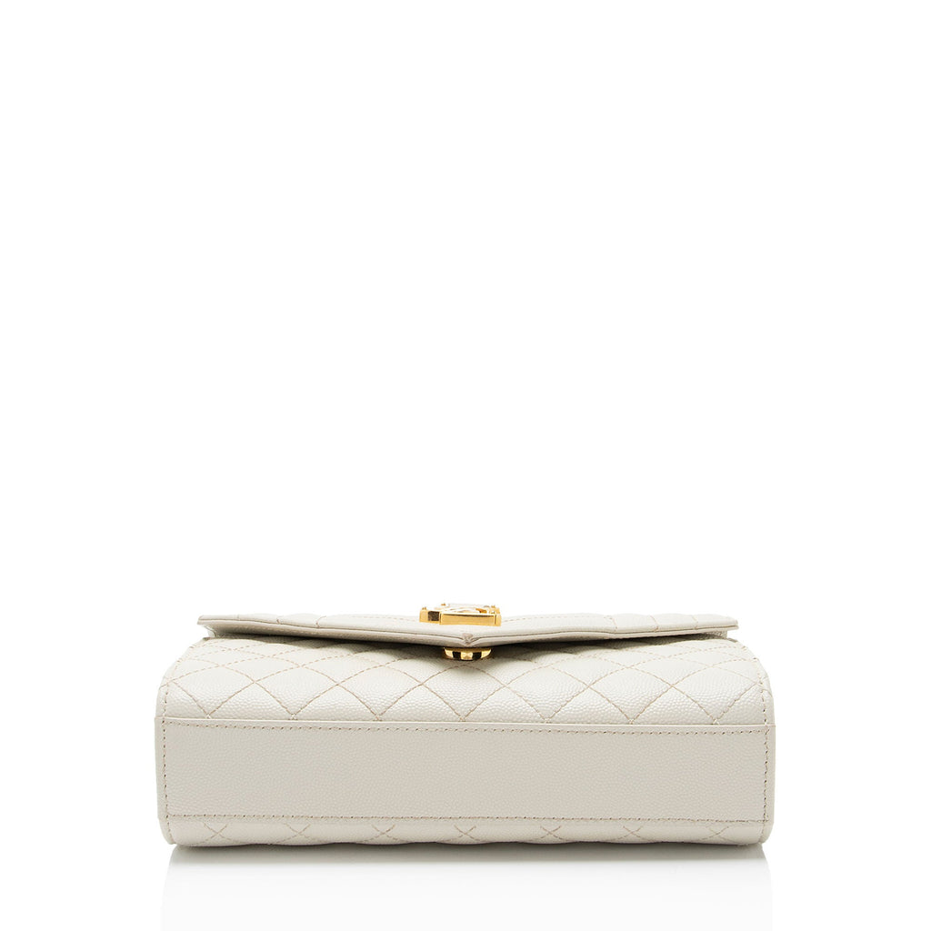 Saint Laurent Mixed Matelasse Grain de Poudre Monogram Small Shoulder Bag