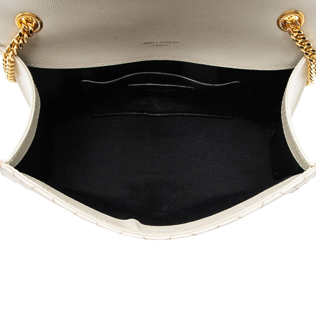 Saint Laurent Mixed Matelasse Grain de Poudre Monogram Small Shoulder Bag