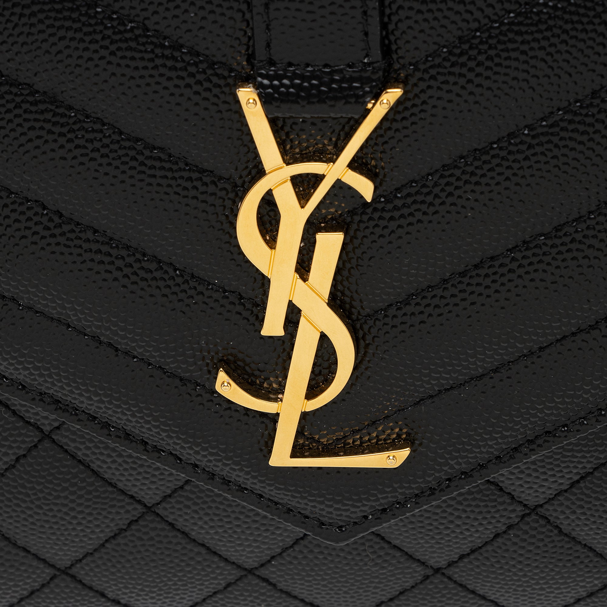 Saint Laurent Mixed Matelasse Leather Classic Monogram Chain Wallet (SHF-kzGt7L)