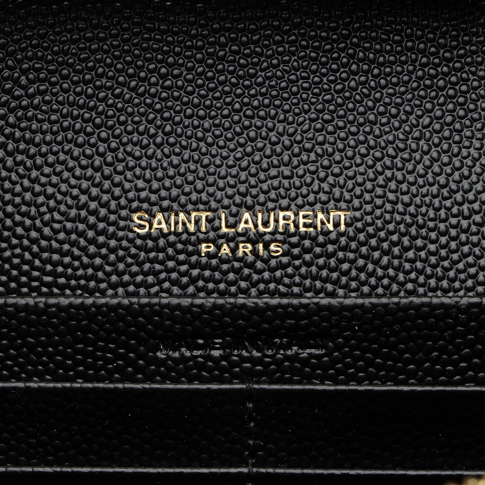 Saint Laurent Mixed Matelasse Leather Classic Monogram Chain Wallet (SHF-kzGt7L)