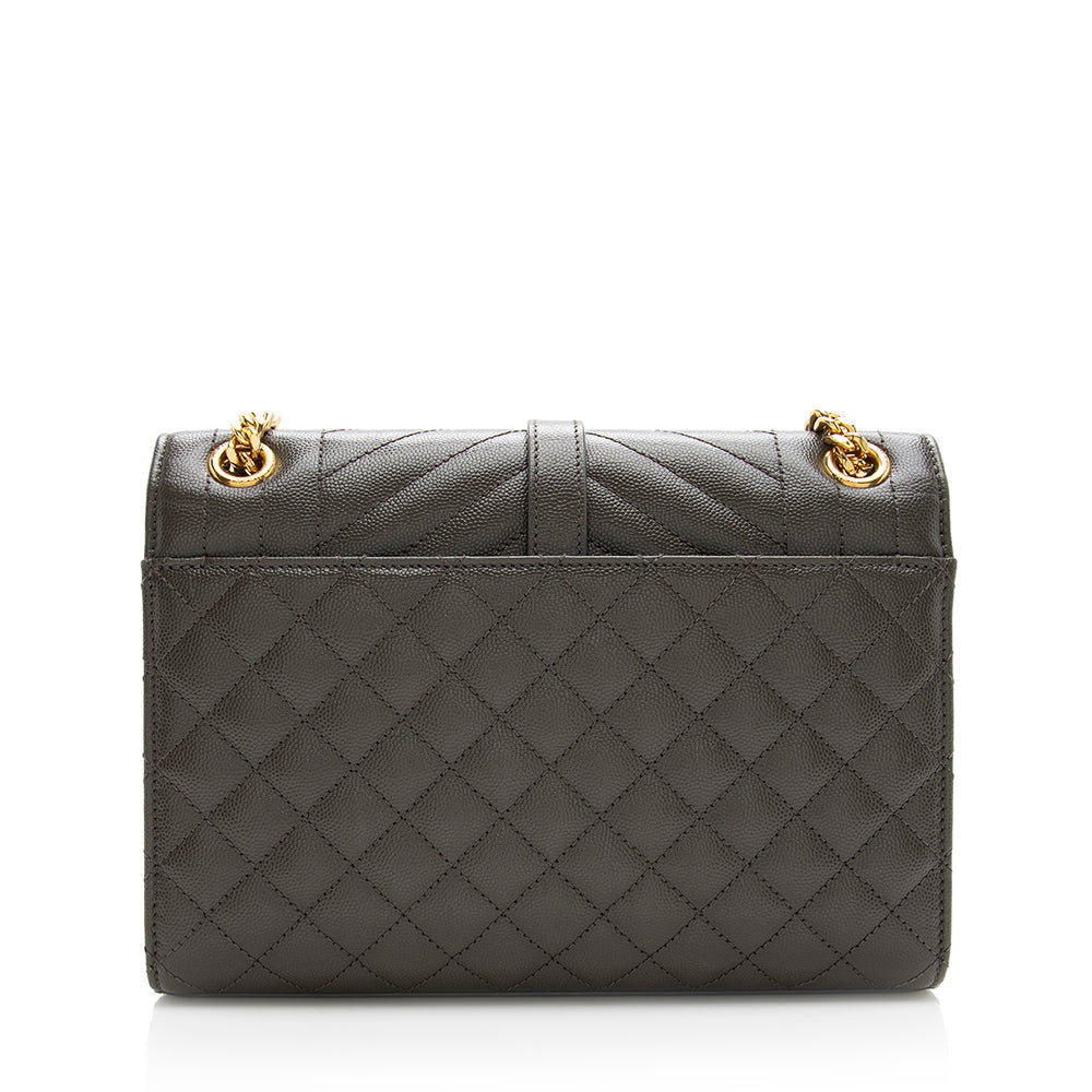 Saint Laurent Mixed Matelasse Leather Classic Monogram Medium Shoulder Bag (SHF-20656)