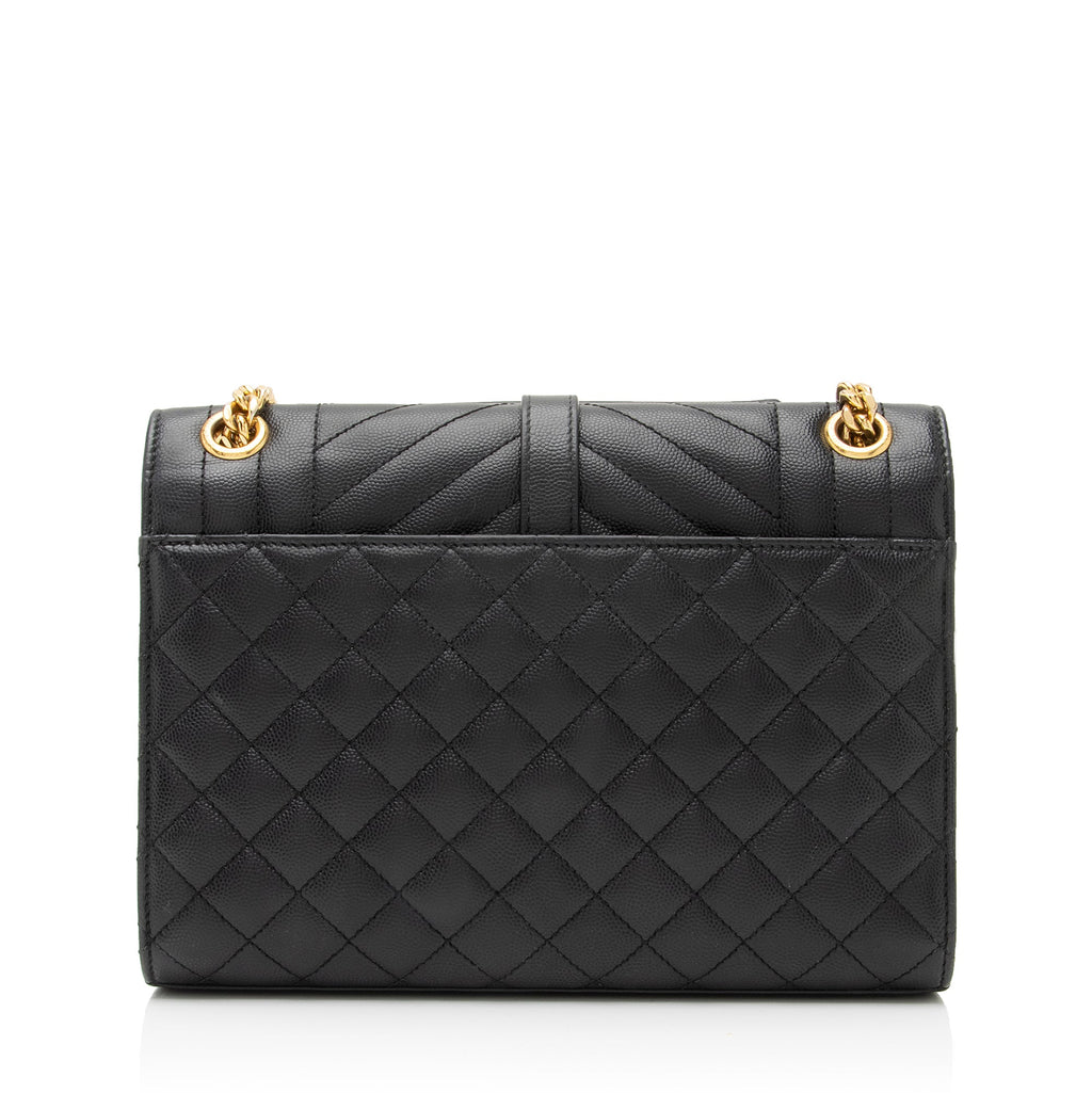Saint Laurent Mixed Matelasse Leather Classic Monogram Medium Shoulder Bag (SHF-p2FnYk)
