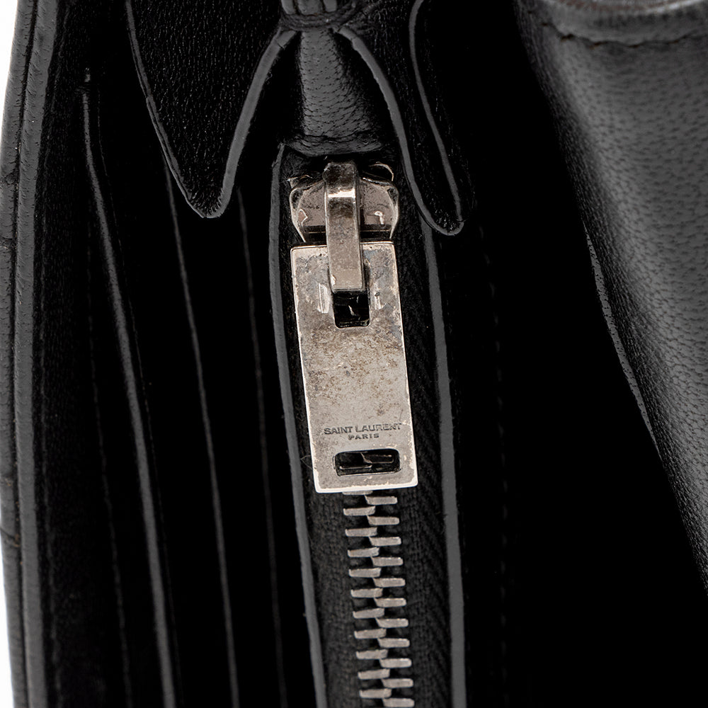Saint Laurent Mixed Matelasse Leather Triquilt Monogram Wallet on Chain Bag (SHF-17618)