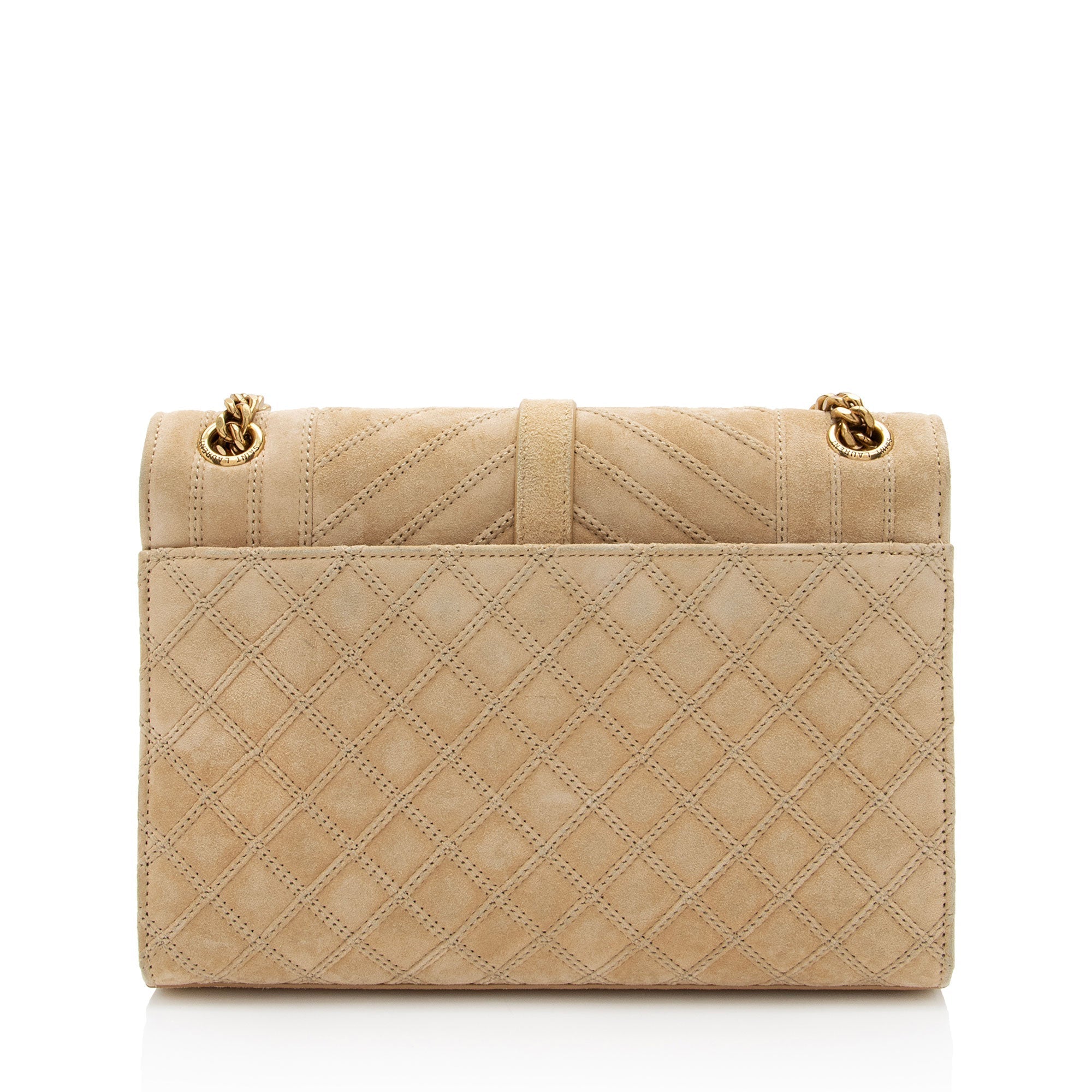 Saint Laurent Mixed Matelasse Suede Monogram Medium Shoulder Bag (SHF-cKetUS)