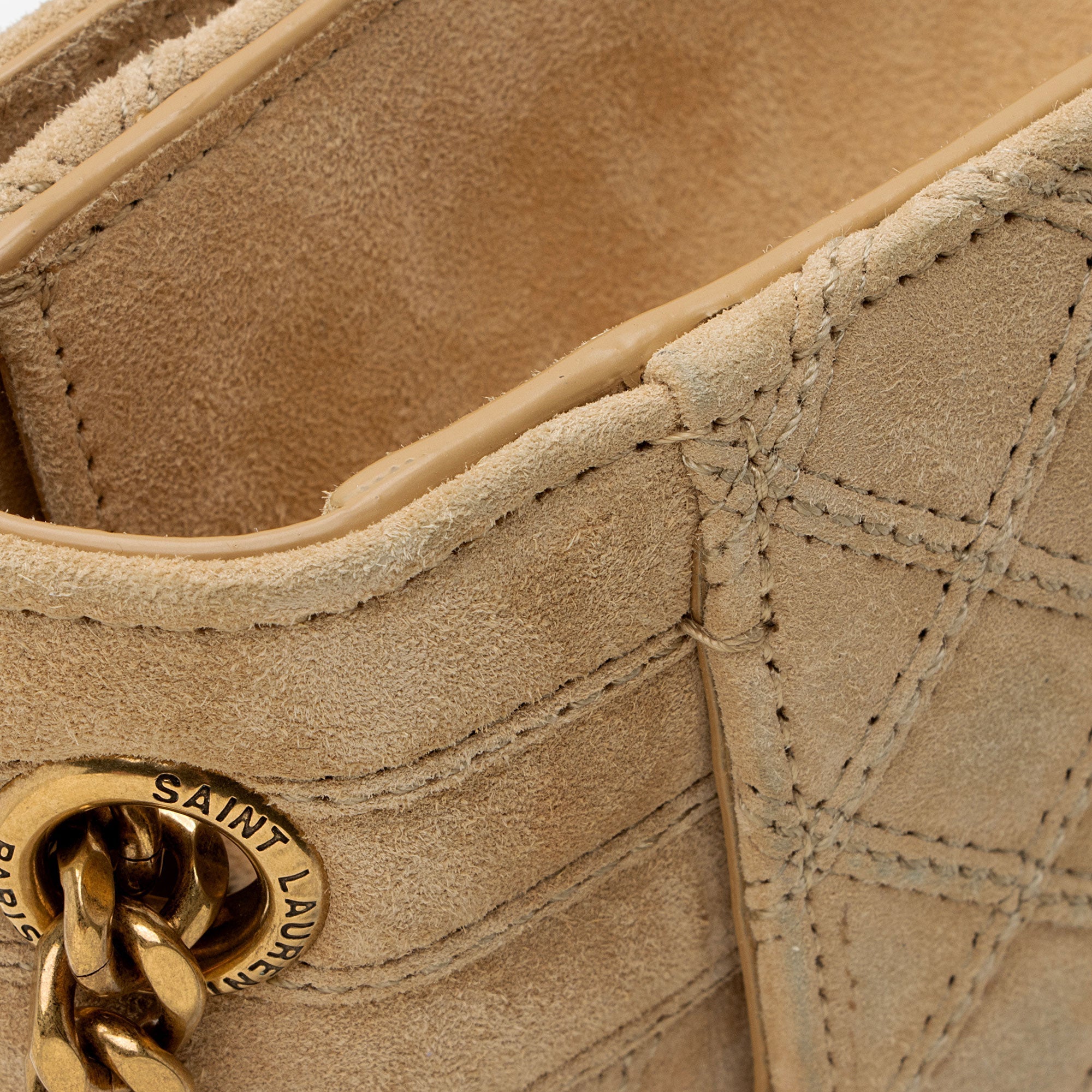 Saint Laurent Mixed Matelasse Suede Monogram Medium Shoulder Bag (SHF-cKetUS)