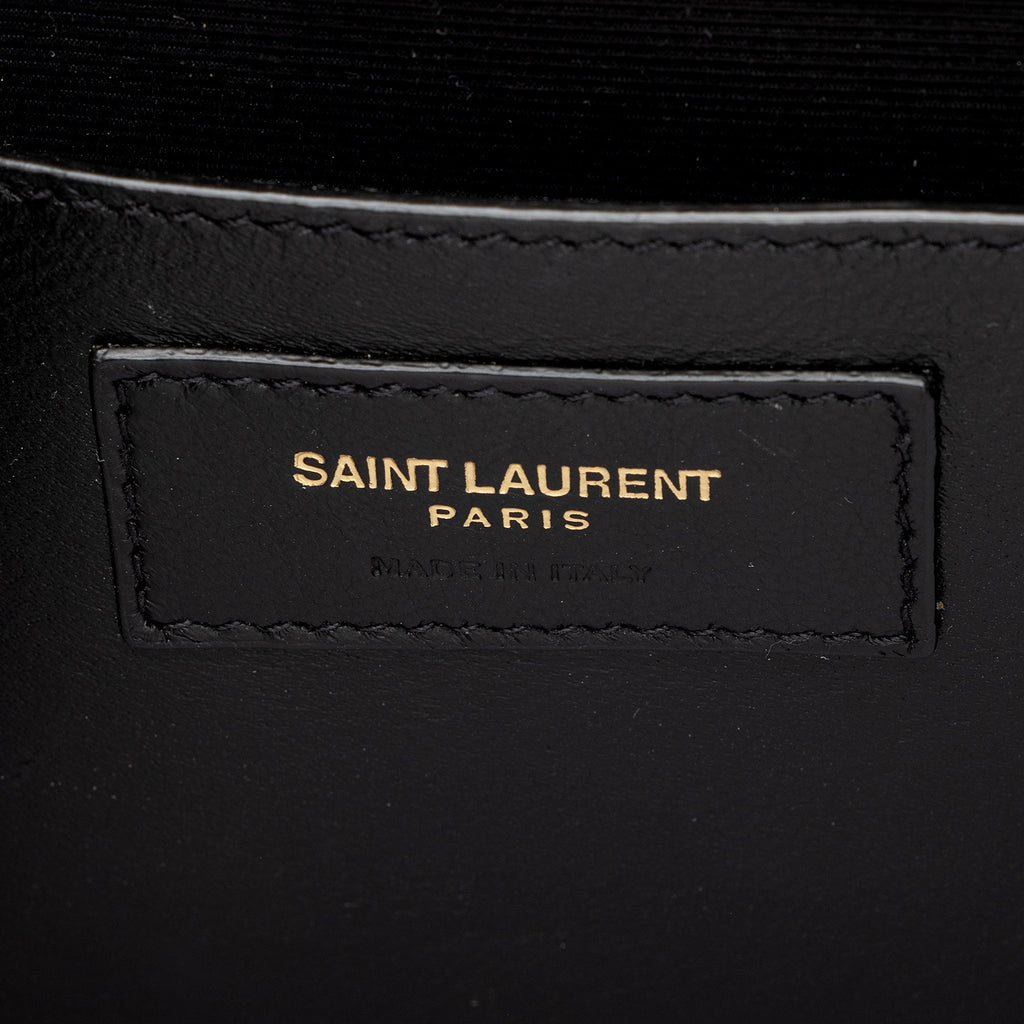 Saint Laurent Mixed Matelasse Suede Monogram Medium Shoulder Bag (SHF-cKetUS)
