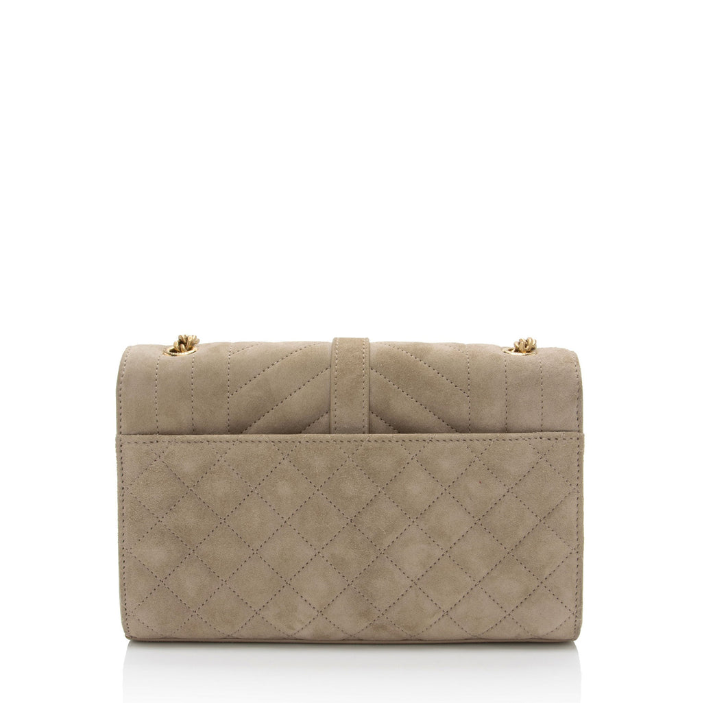 Saint Laurent Mixed Matelasse Suede Monogram Small Shoulder Bag