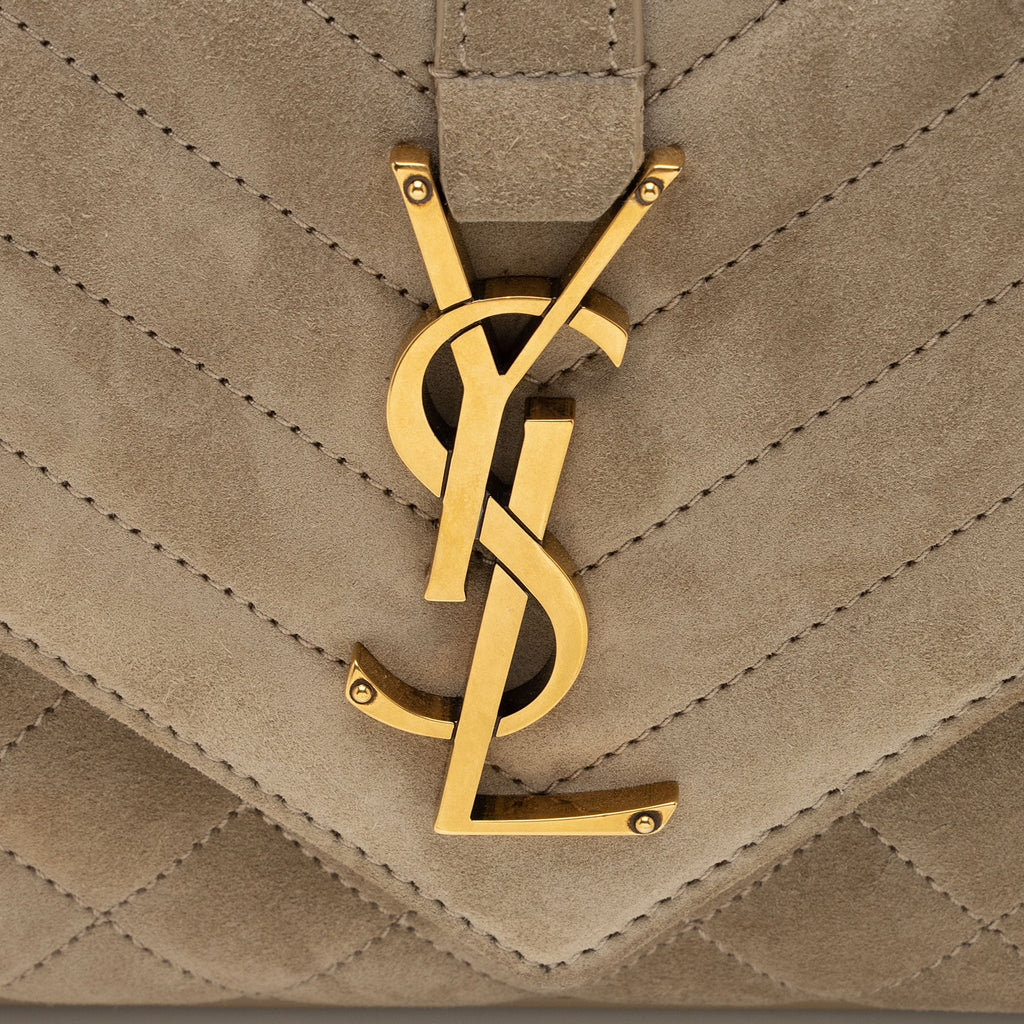 Saint Laurent Mixed Matelasse Suede Monogram Small Shoulder Bag