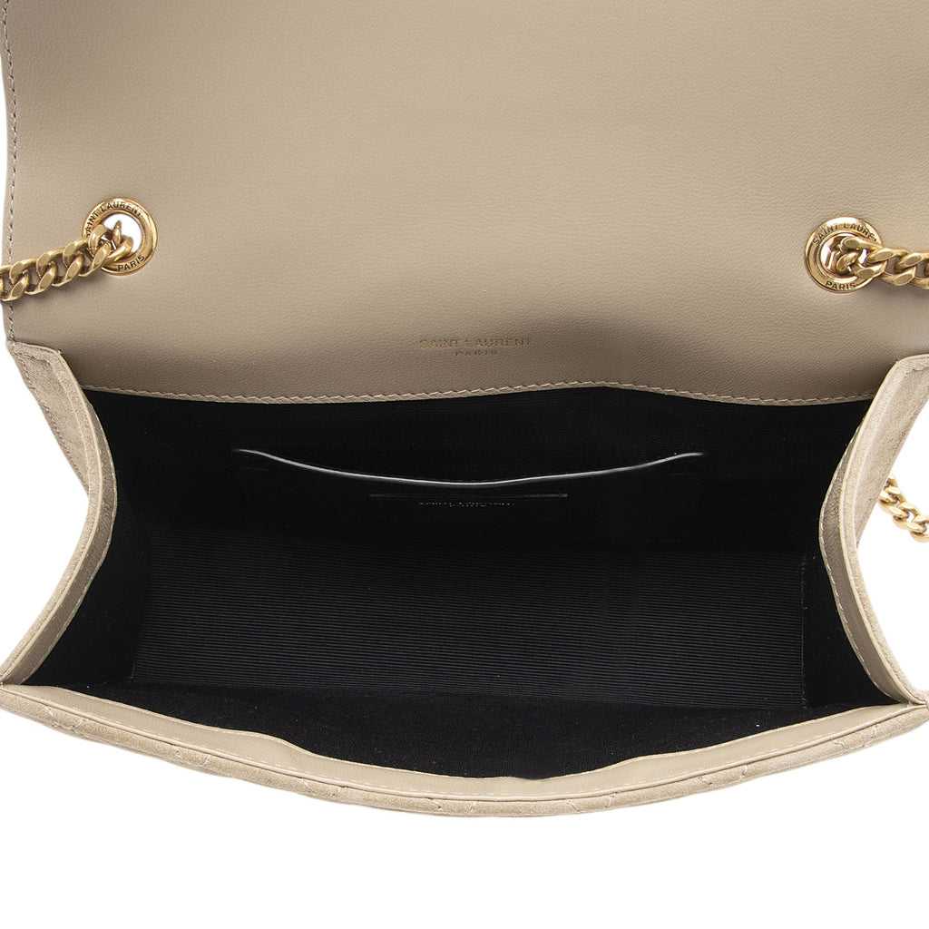 Saint Laurent Mixed Matelasse Suede Monogram Small Shoulder Bag
