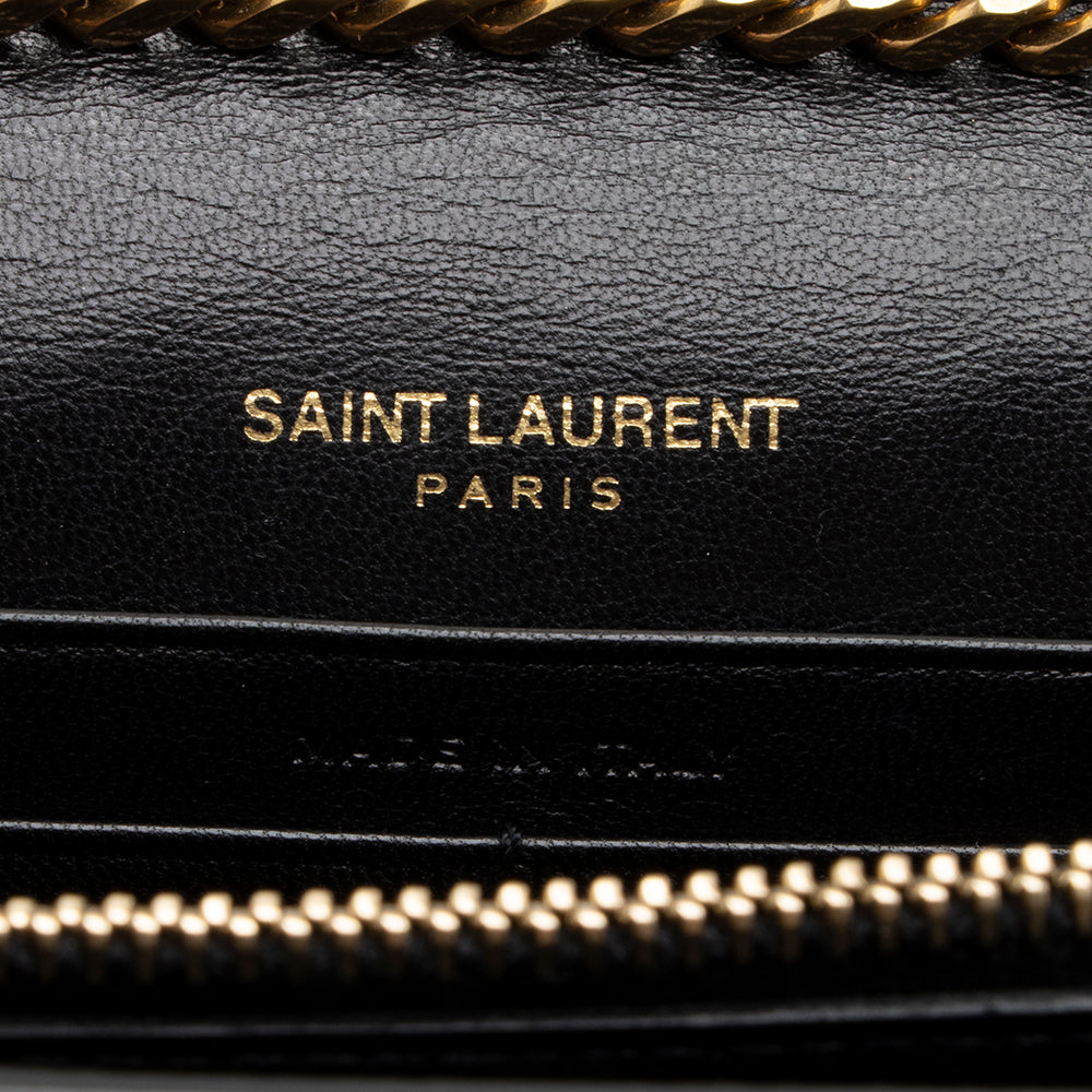Saint Laurent Patent Calfskin Monogram Kate Wallet on Chain Bag (SHF-18096)