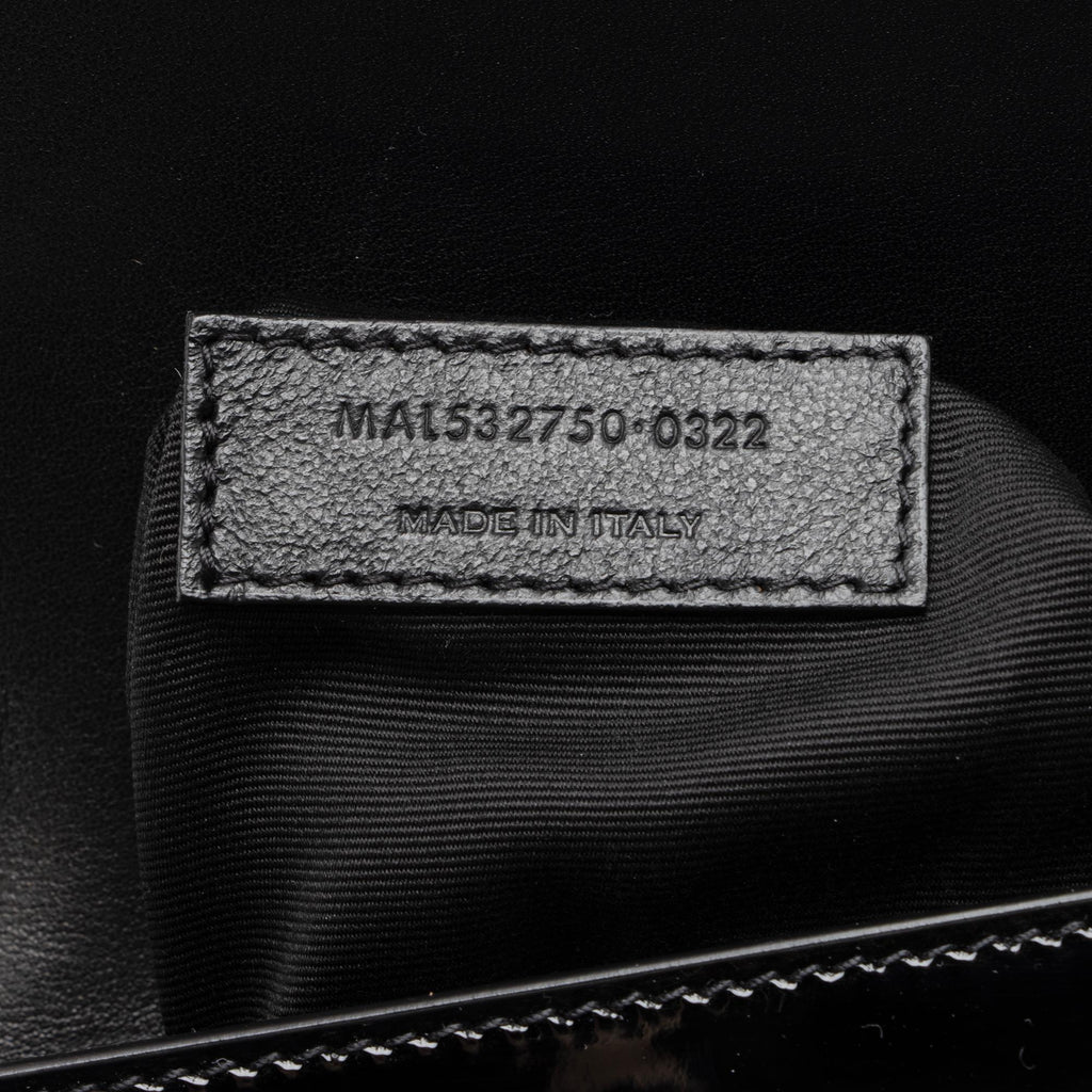 Saint Laurent Patent Leather Monogram Cassandra Medium Chain Bag (SHF-23411)