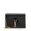 Saint Laurent Patent Leather Monogram Cassandra Medium Chain Bag (SHF-23411)