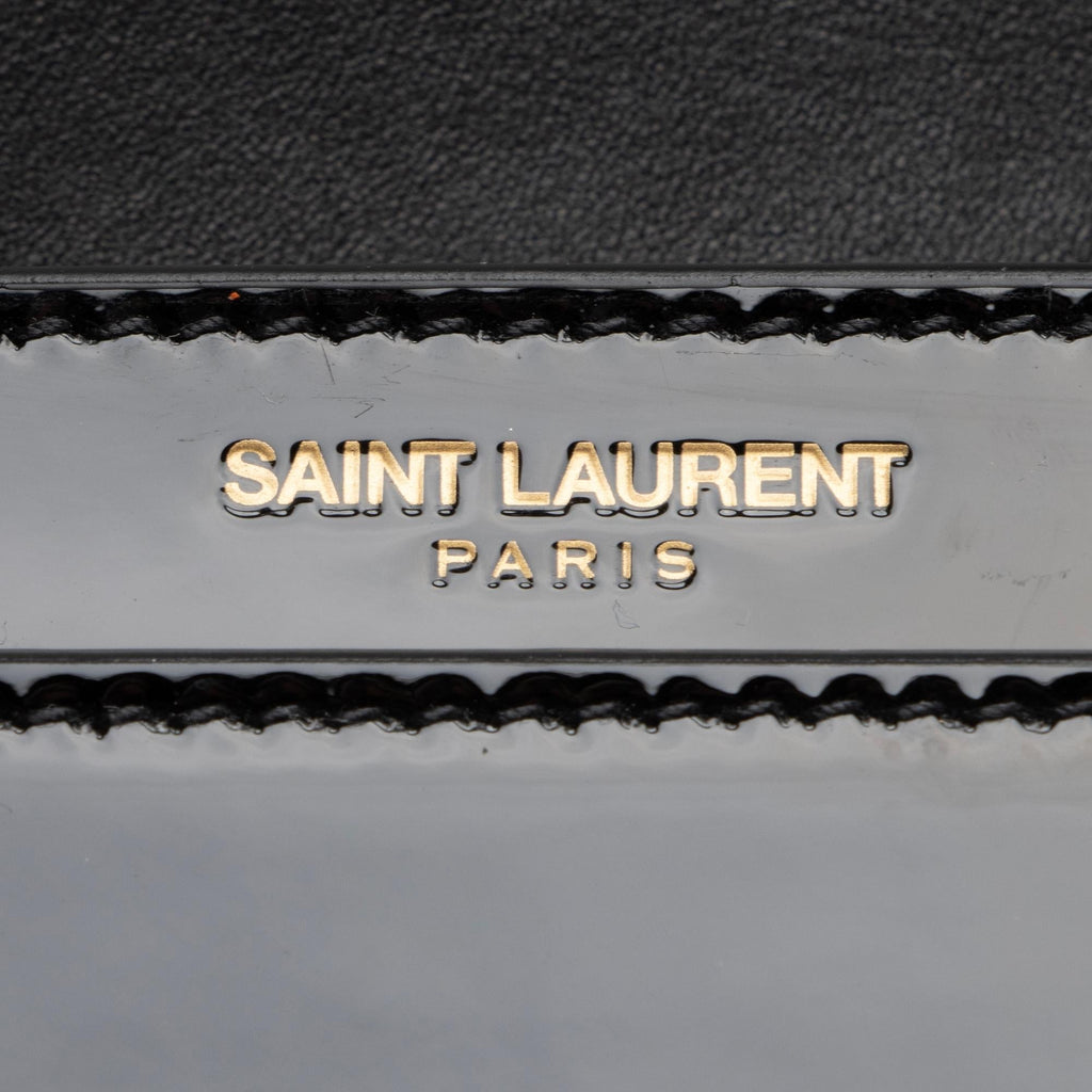 Saint Laurent Patent Leather Monogram Cassandra Medium Chain Bag (SHF-23411)