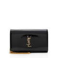 Saint Laurent Patent Leather Monogram Kate Wallet on Chain (SHF-T42QXZ)