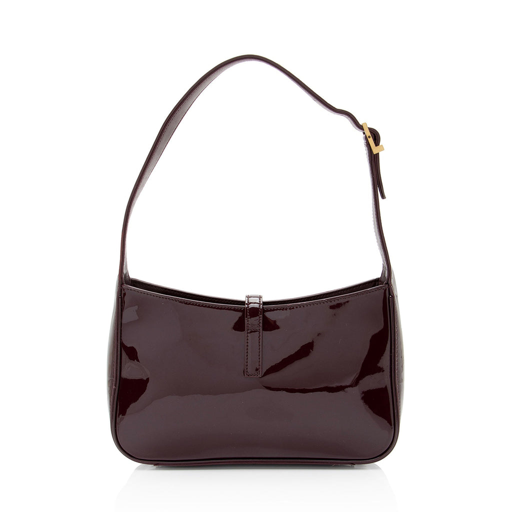 Saint Laurent Patent Leather Monogram Le 5 A 7 Hobo