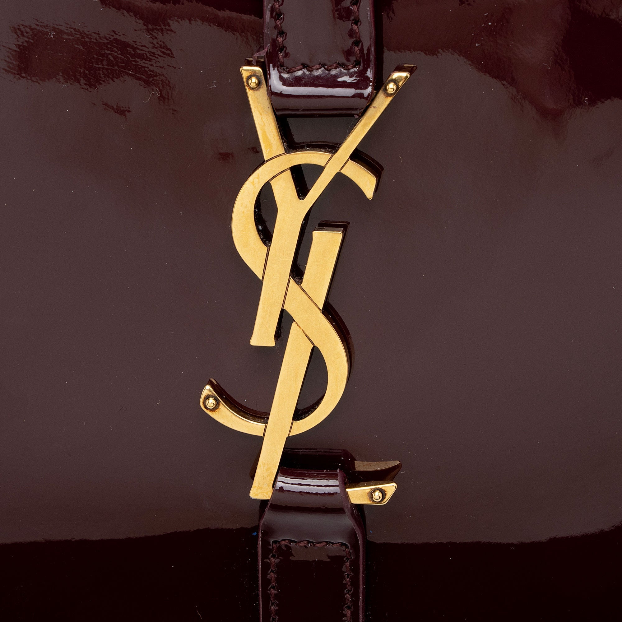 Saint Laurent Patent Leather Monogram Le 5 A 7 Hobo