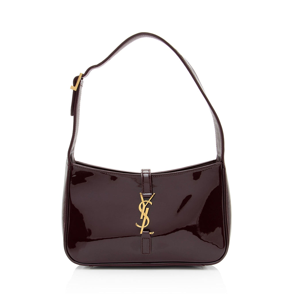 Saint Laurent Patent Leather Monogram Le 5 A 7 Hobo