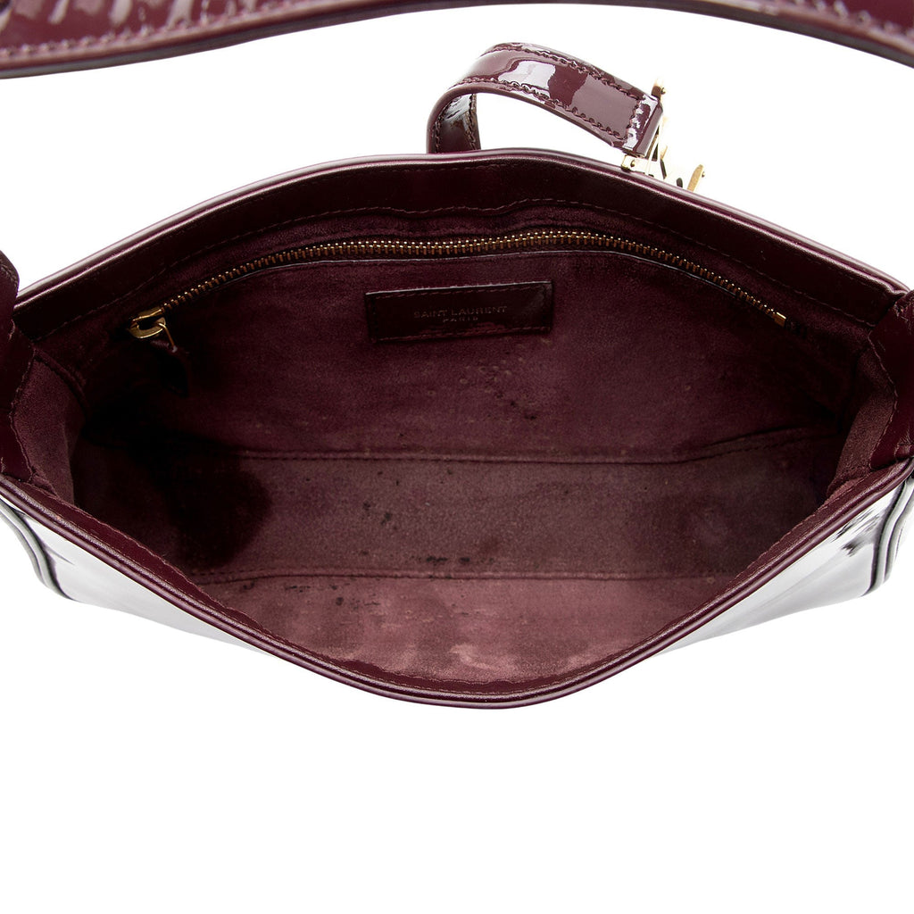 Saint Laurent Patent Leather Monogram Le 5 A 7 Hobo