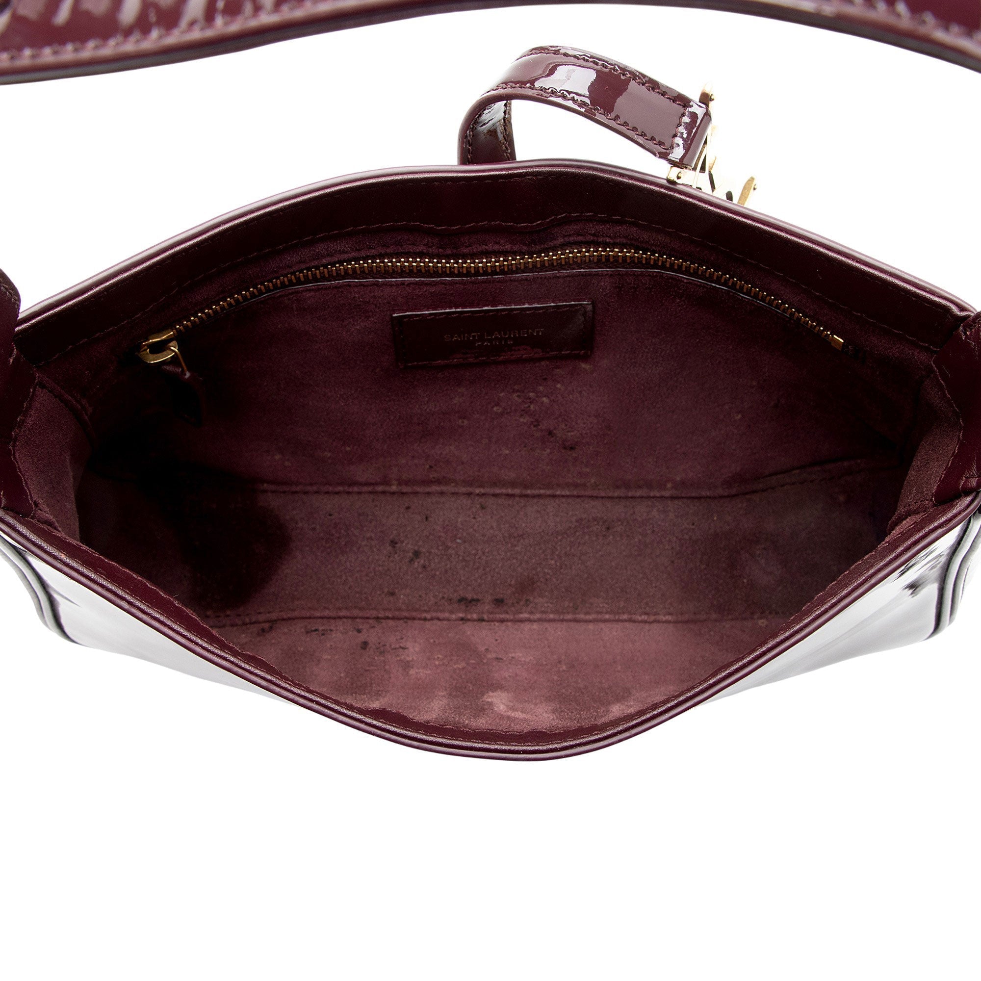 Saint Laurent Patent Leather Monogram Le 5 A 7 Hobo