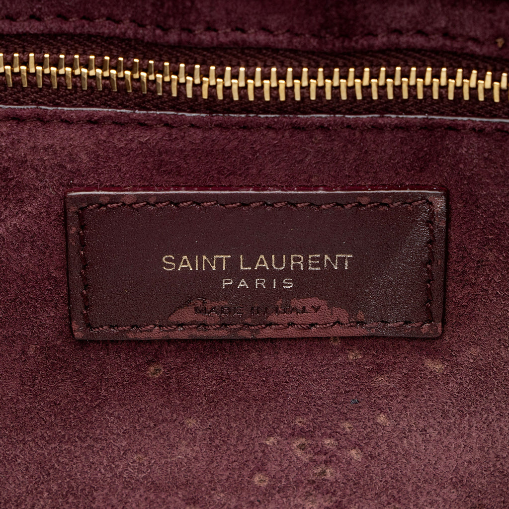 Saint Laurent Patent Leather Monogram Le 5 A 7 Hobo