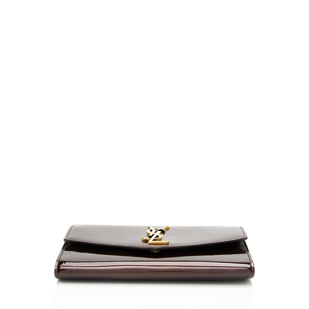 Saint Laurent Patent Leather Monogram Uptown Chain Wallet