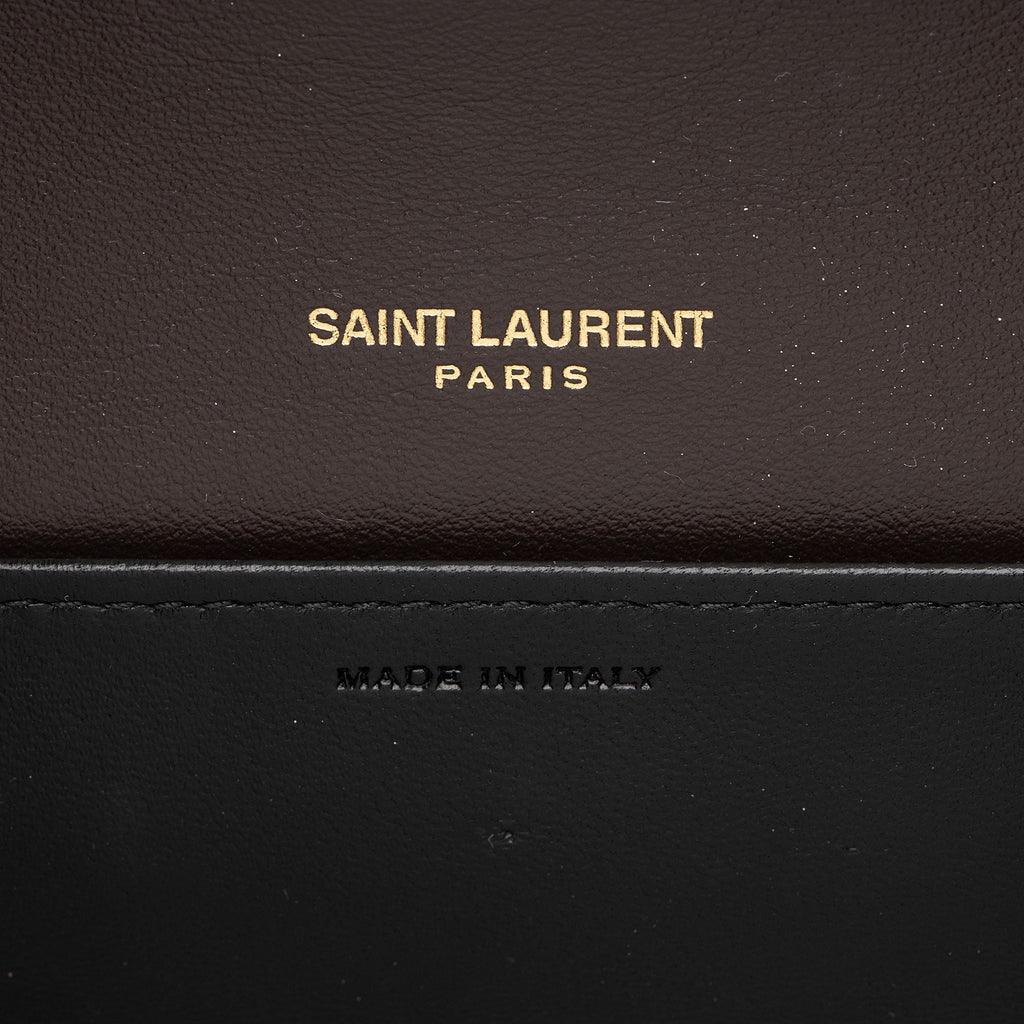 Saint Laurent Patent Leather Monogram Uptown Chain Wallet