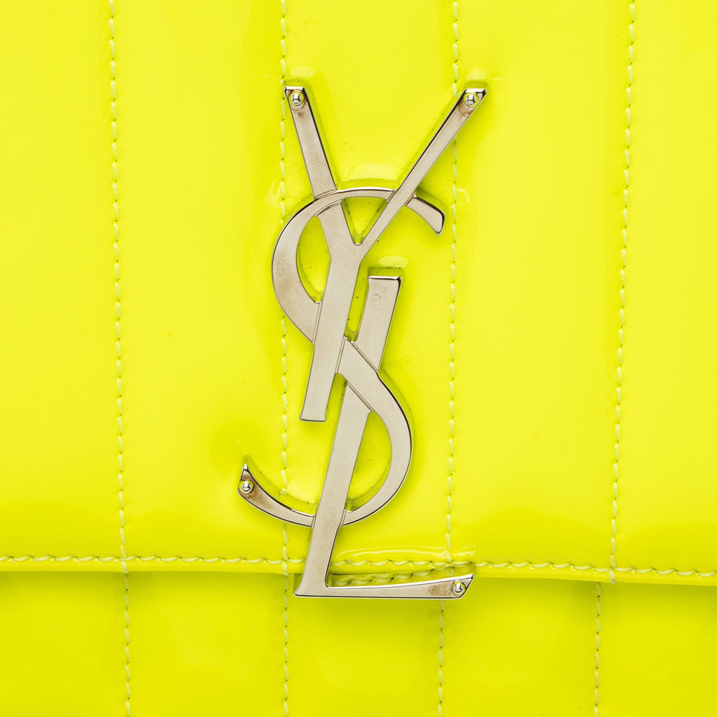 Saint Laurent Patent Leather Monogram Vicky Small Shoulder Bag