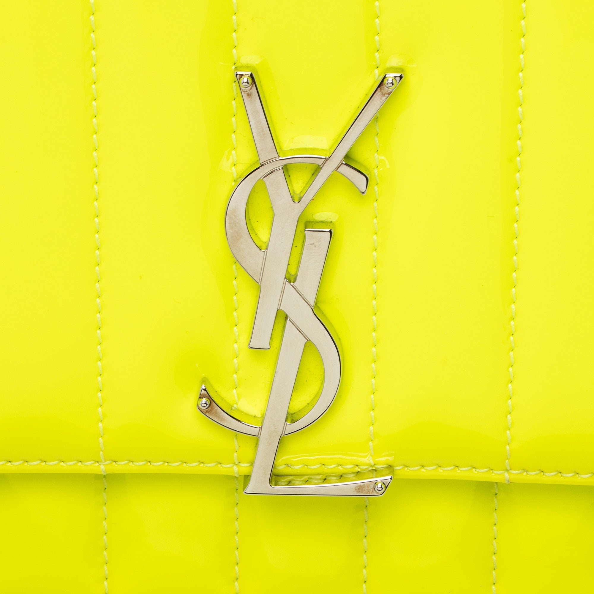 Saint Laurent Patent Leather Monogram Vicky Small Shoulder Bag