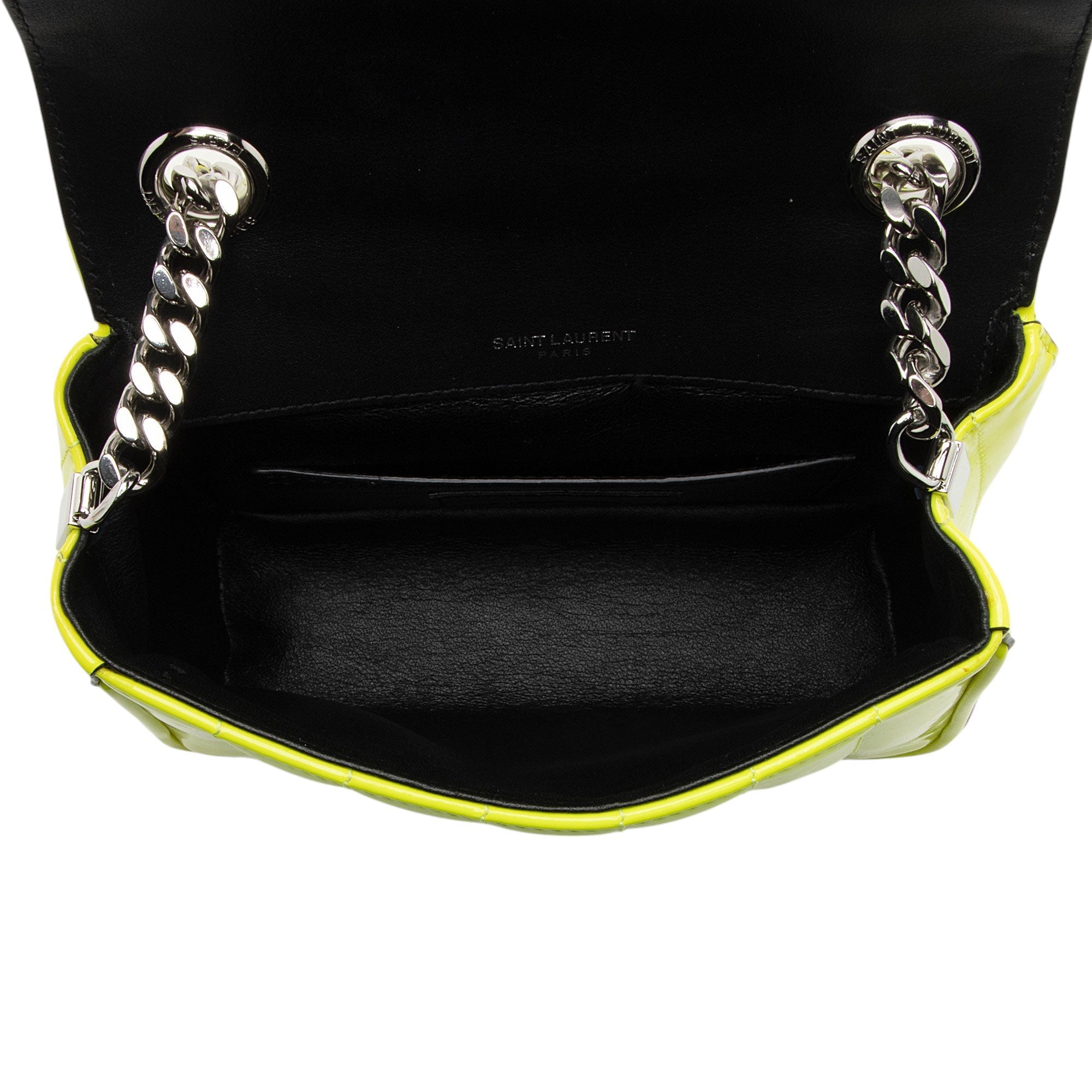 Saint Laurent Patent Leather Monogram Vicky Small Shoulder Bag
