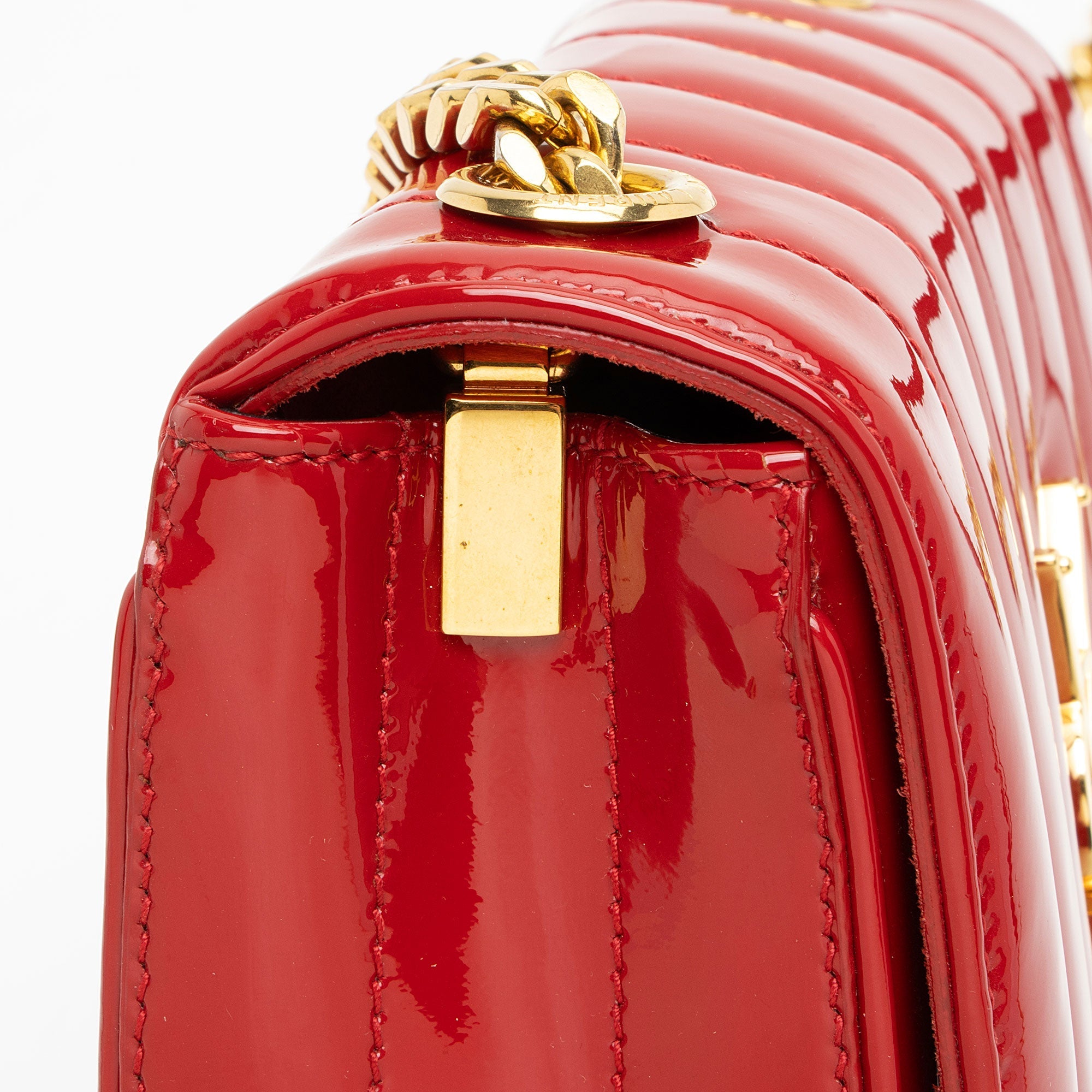 Saint Laurent Patent Leather Monogram Vicky Small Shoulder Bag