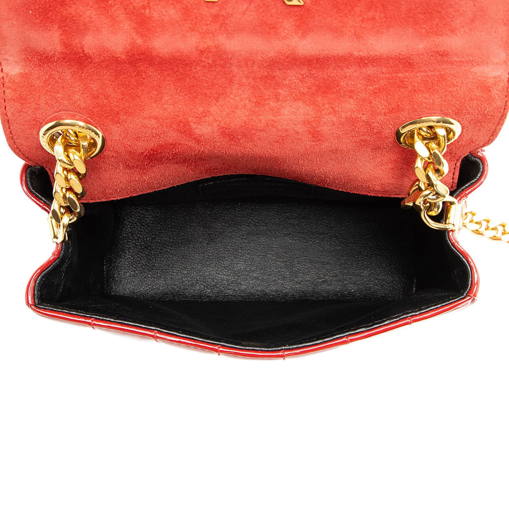 Saint Laurent Patent Leather Monogram Vicky Small Shoulder Bag