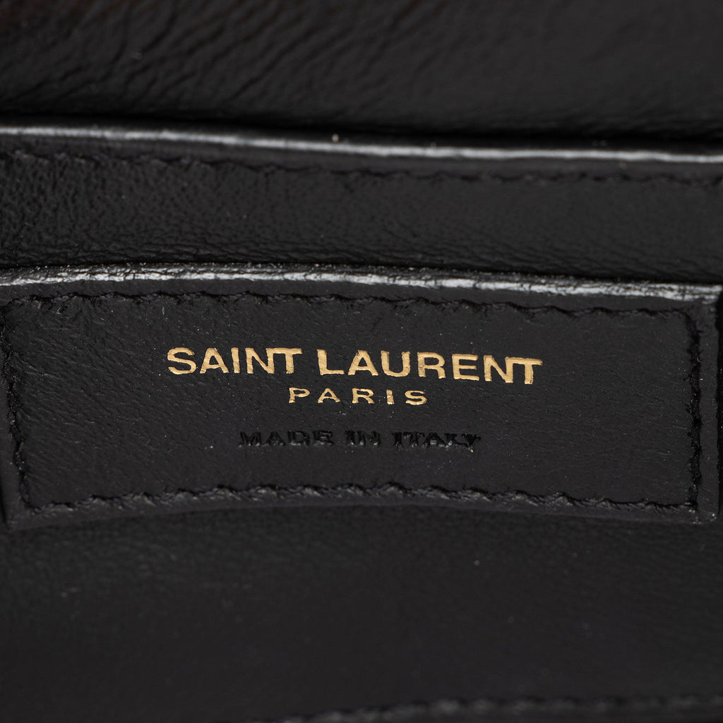 Saint Laurent Patent Leather Monogram Vicky Small Shoulder Bag