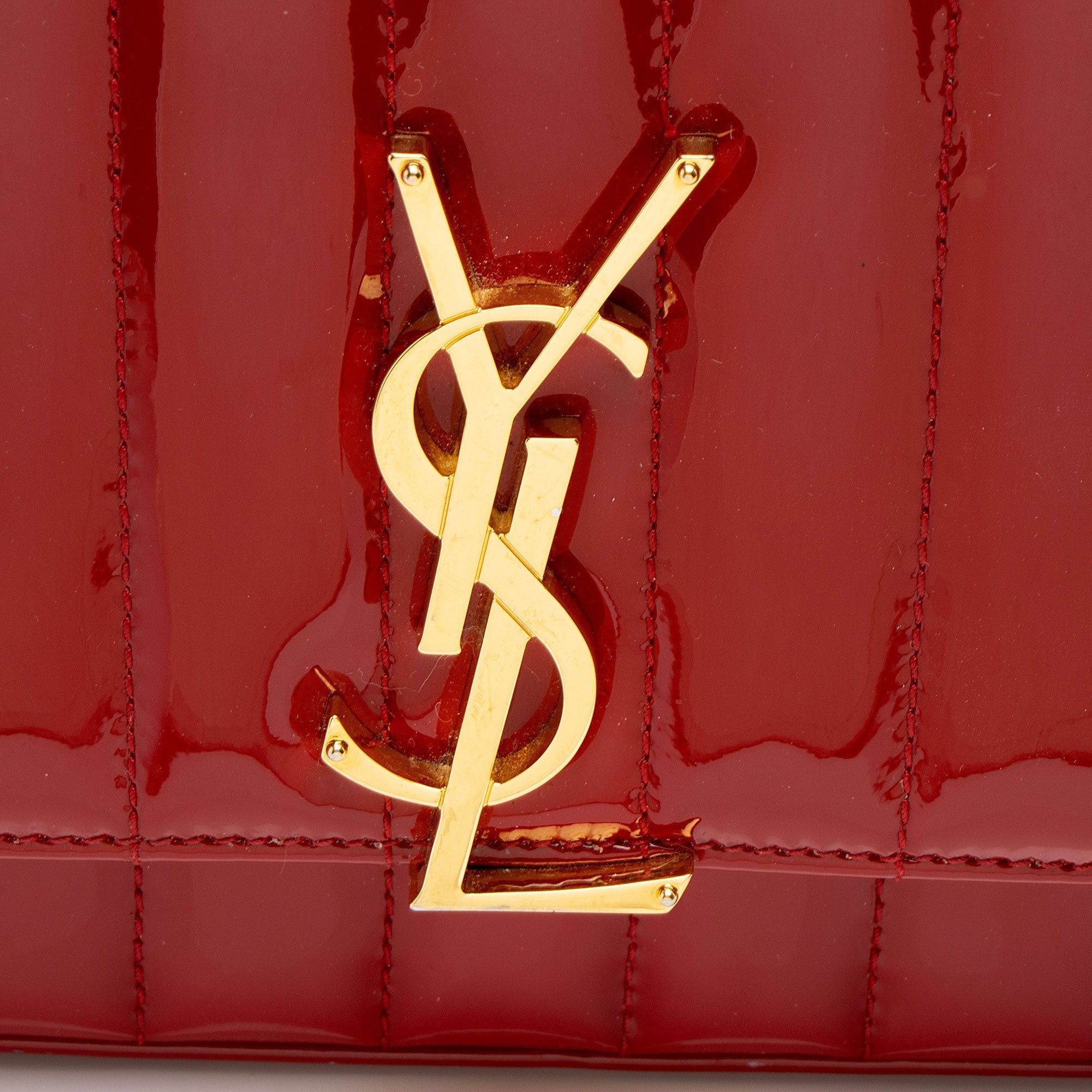 Saint Laurent Patent Leather Monogram Vicky Small Shoulder Bag