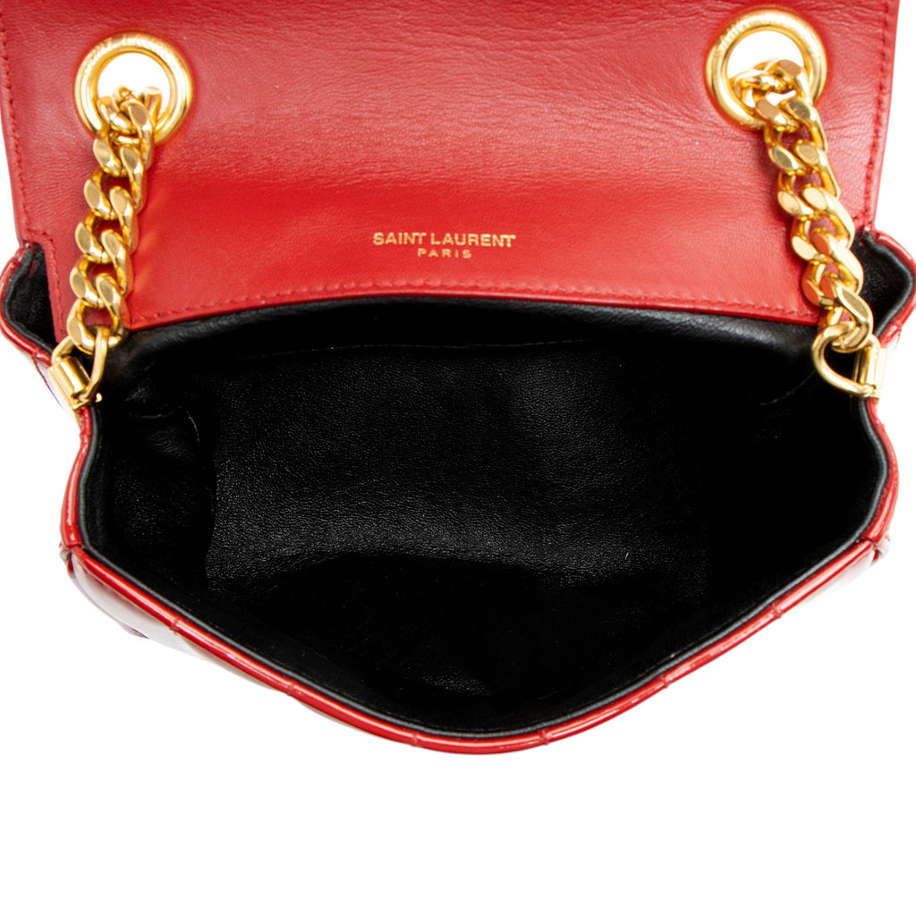 Saint Laurent Patent Leather Monogram Vicky Small Shoulder Bag