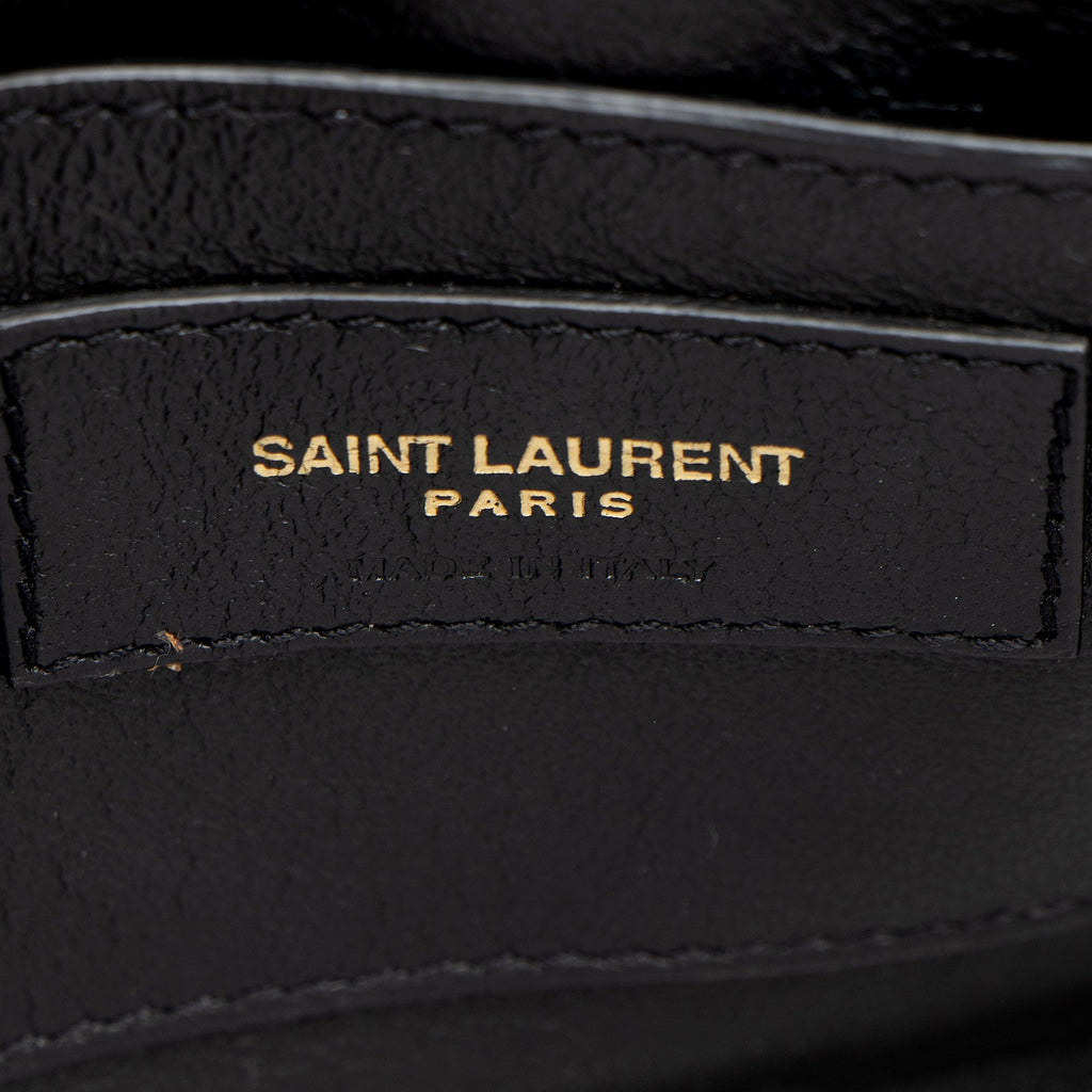 Saint Laurent Patent Leather Monogram Vicky Small Shoulder Bag