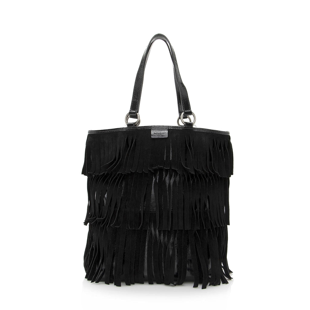 Saint Laurent 1:1 Rep Leather Suede Fringe Tote (SHF-22368)