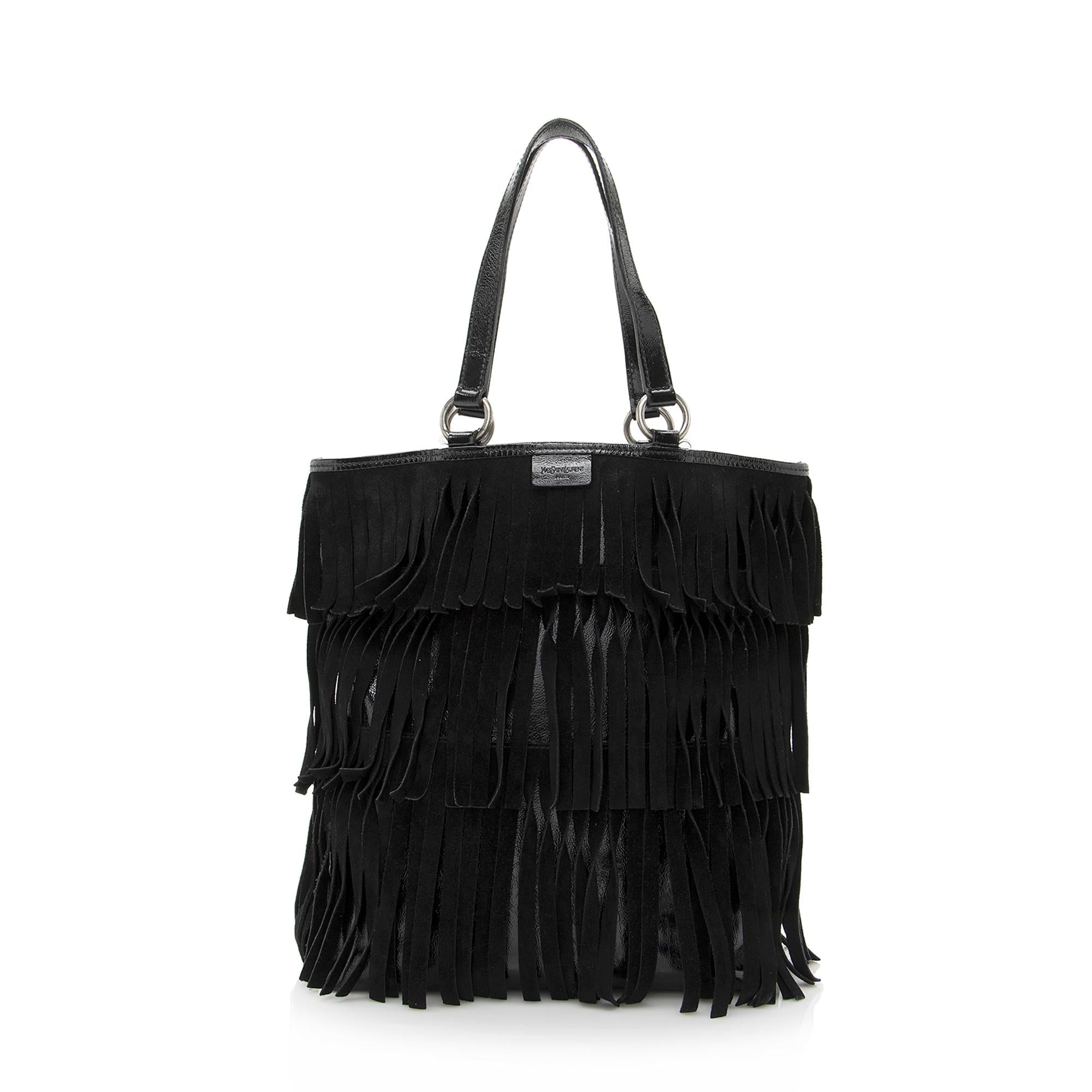 Saint Laurent 1:1 Rep Leather Suede Fringe Tote (SHF-22368)