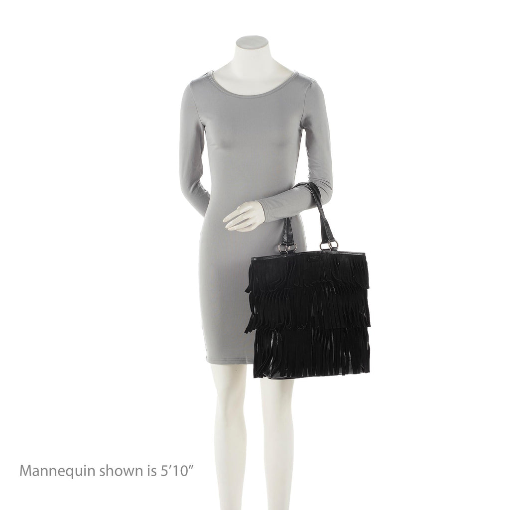Saint Laurent 1:1 Rep Leather Suede Fringe Tote (SHF-22368)