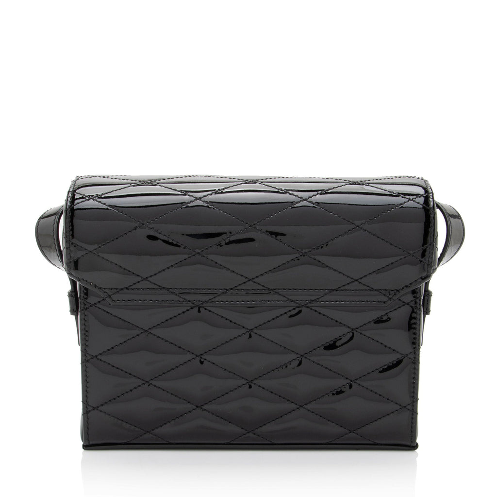 Saint Laurent Patent Matelasse Leather Monogram June Box Bag