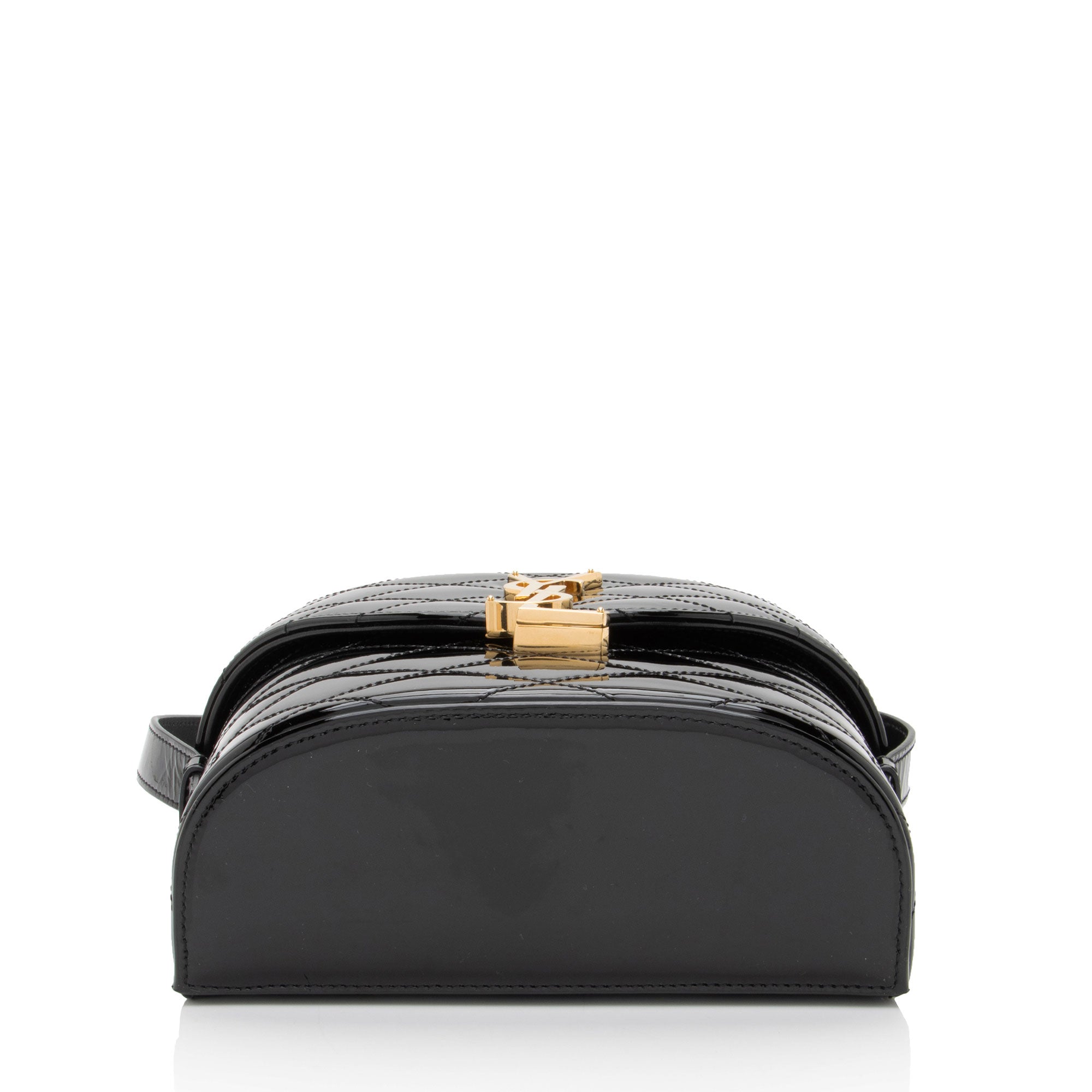 Saint Laurent Patent Matelasse Leather Monogram June Box Bag