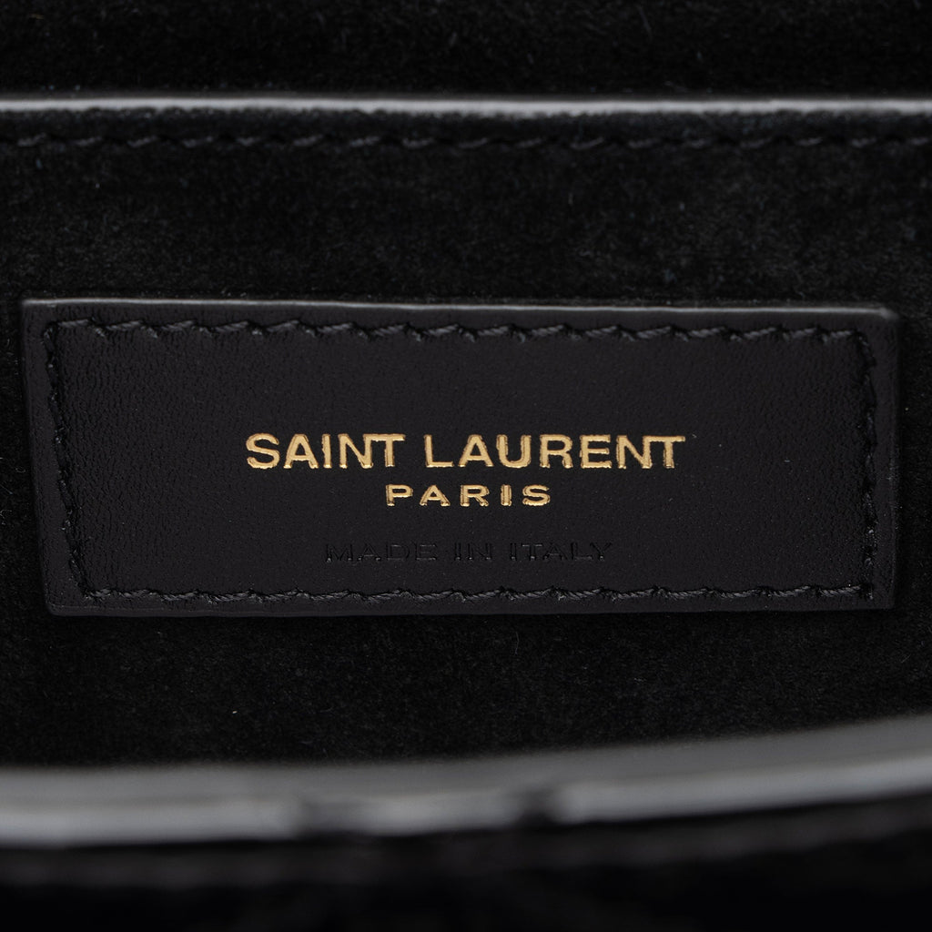 Saint Laurent Patent Matelasse Leather Monogram June Box Bag