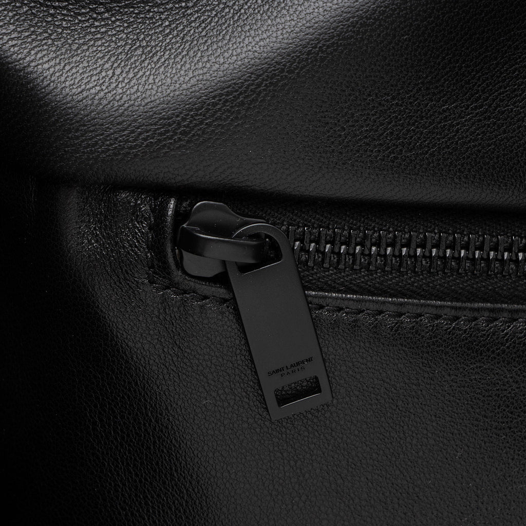 Saint Laurent Puffed Leather Logo Shopping Tote