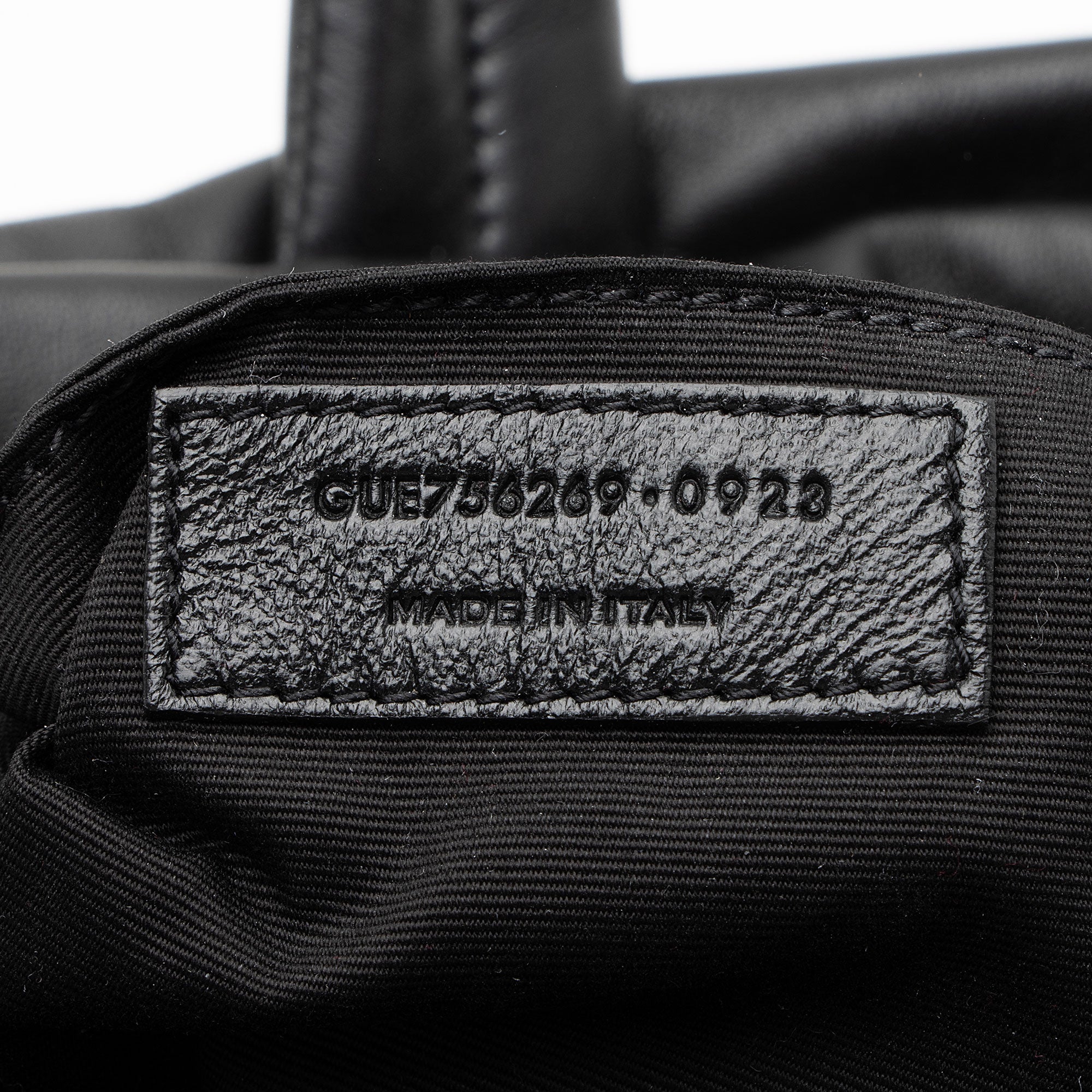Saint Laurent Puffed Leather Logo Shopping Tote