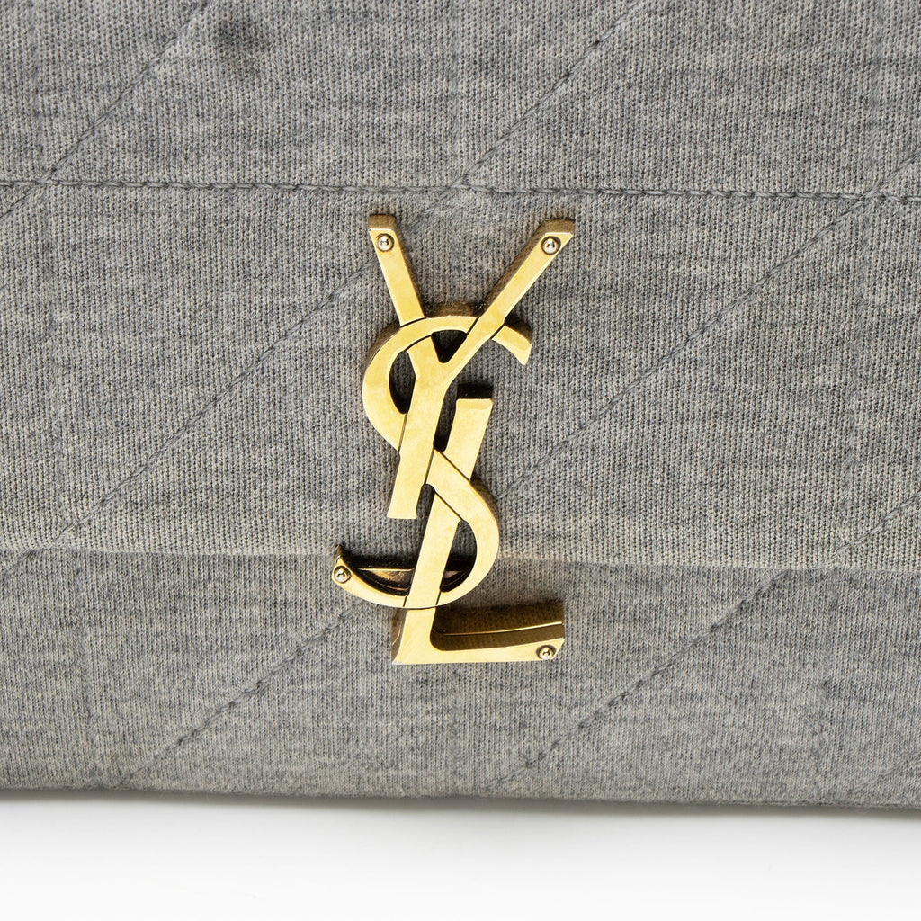 Saint Laurent Quilted Jersey Monogram Jamie Medium Shoulder Bag