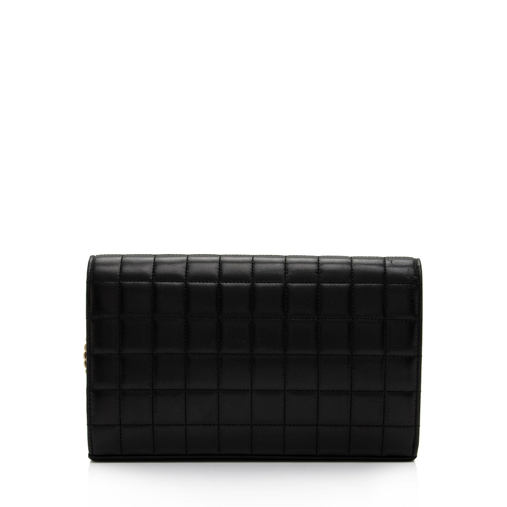 Saint Laurent Quilted Lambskin Monogram Cassandre Chain Wallet (SHF-4bOtX7)
