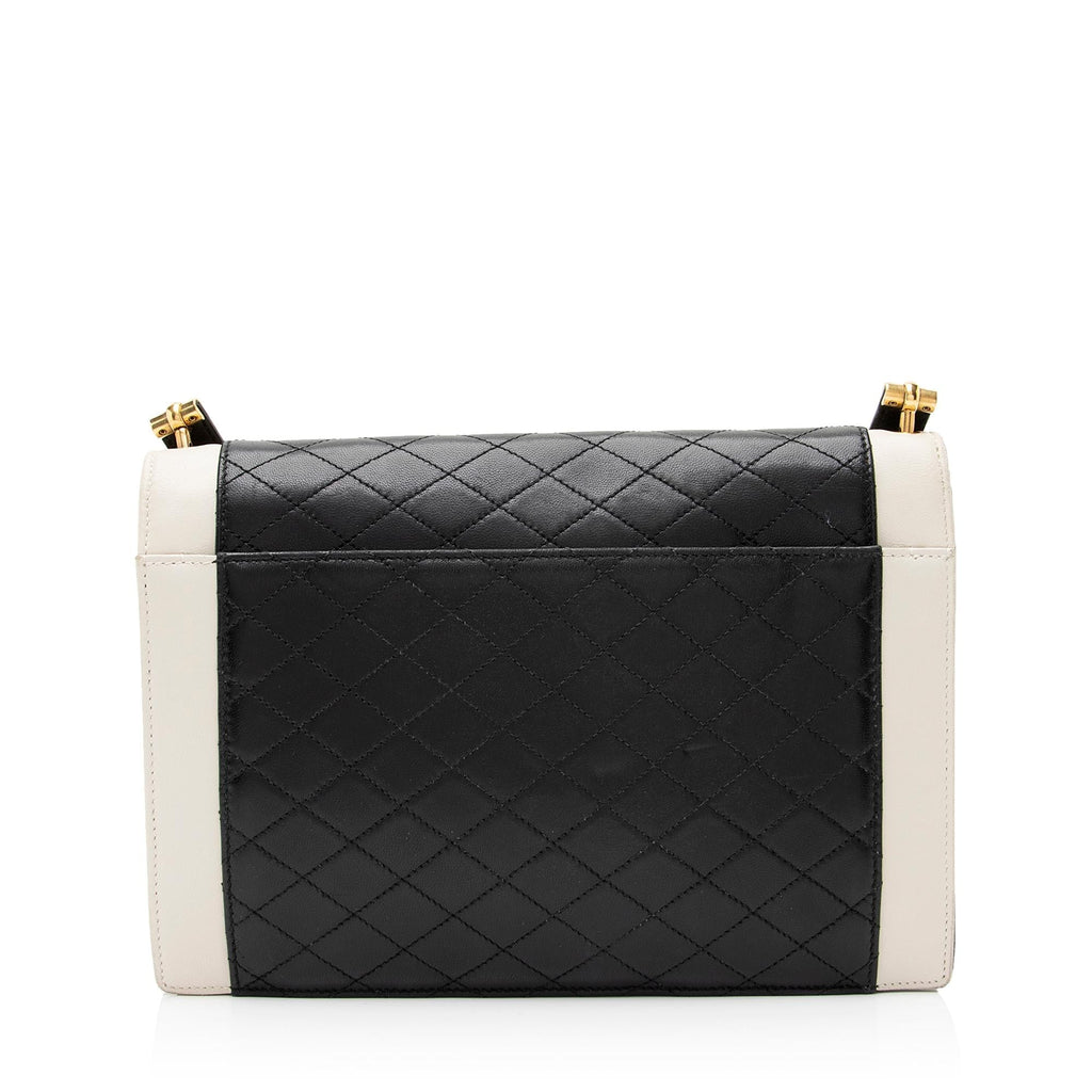 Saint Laurent Quilted Lambskin Monogram Gaby Shoulder Bag (SHF-23711)