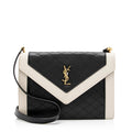 Saint Laurent Quilted Lambskin Monogram Gaby Shoulder Bag (SHF-23711)